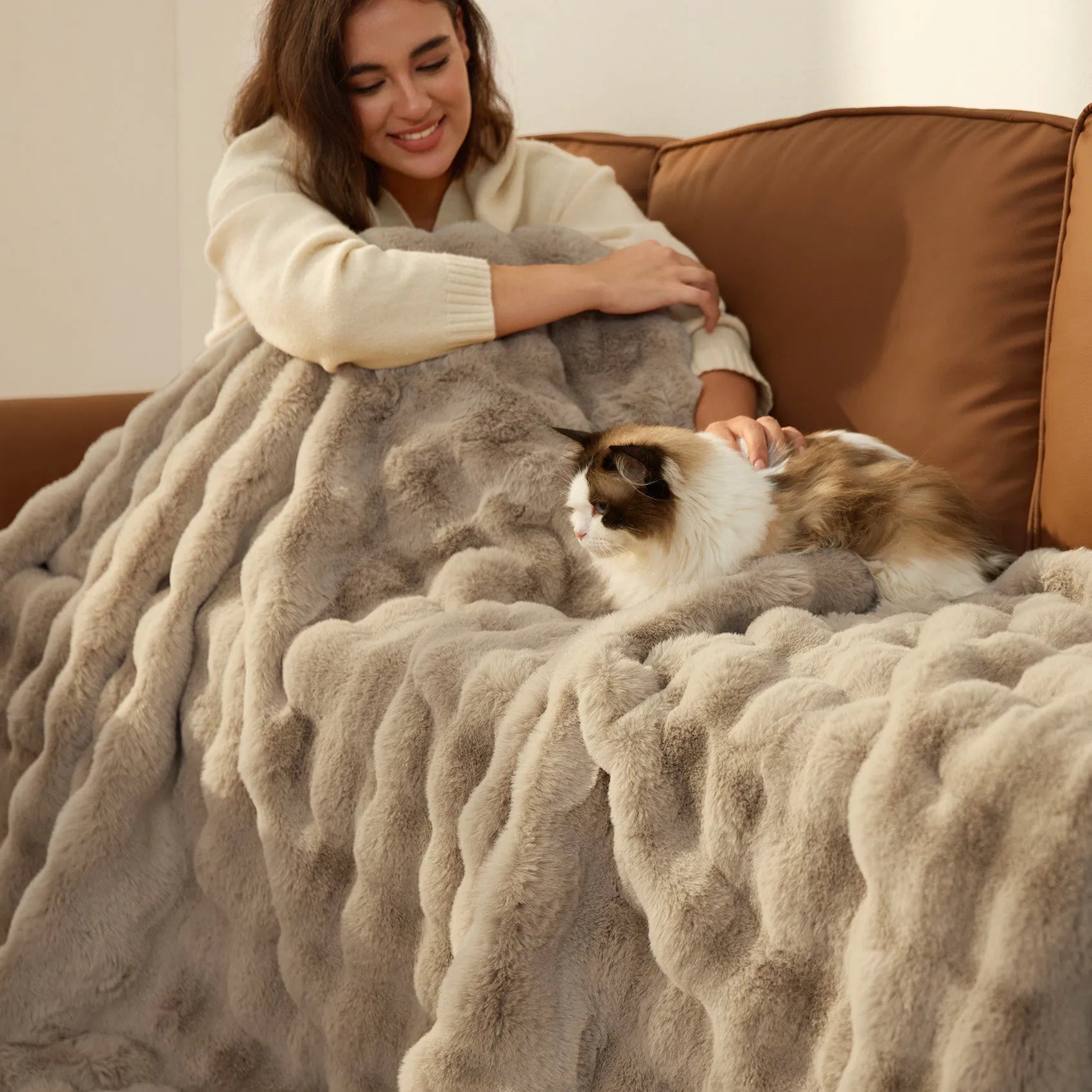 Faux Fur Bubble Blanket