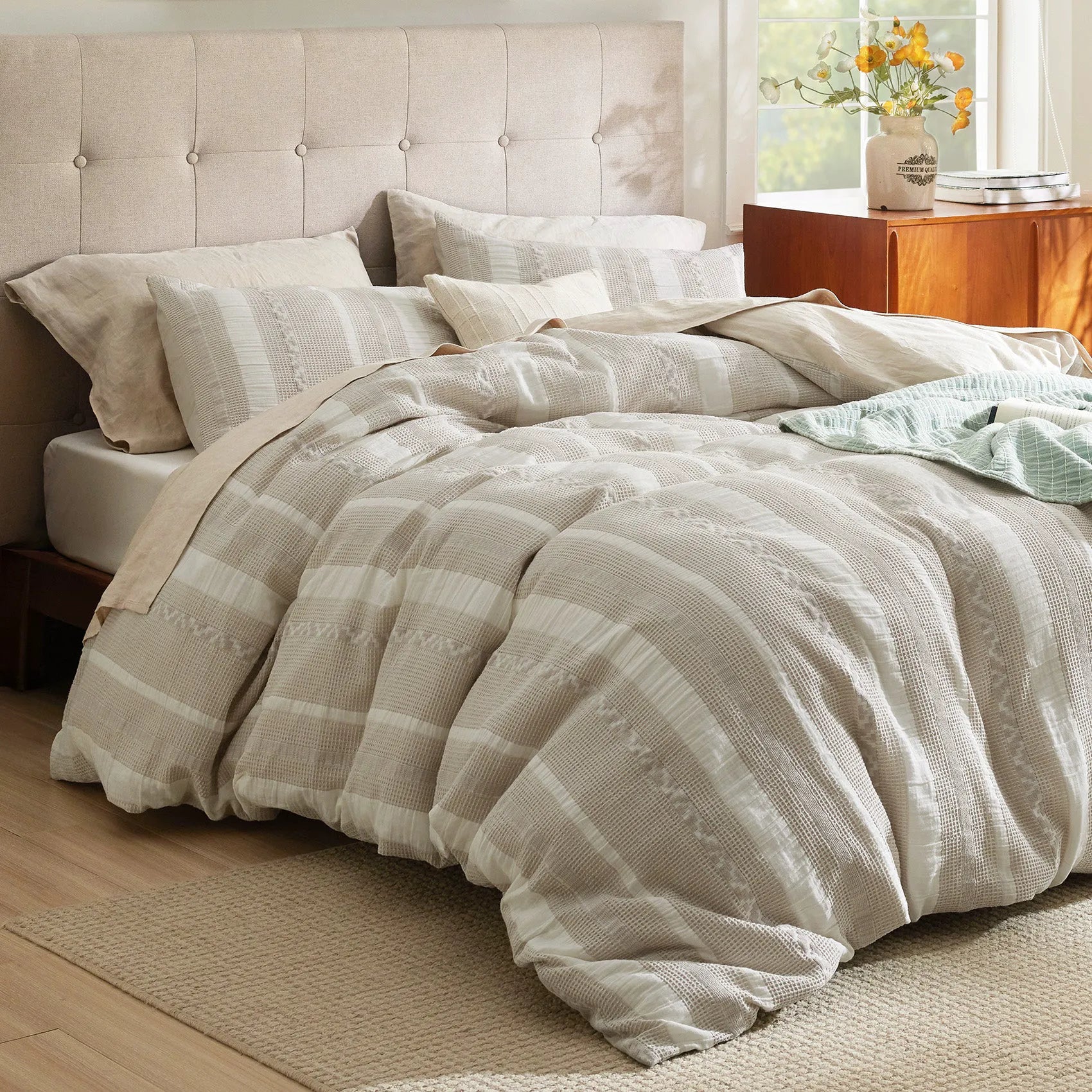 PureWoven™ Cotton Boho Waffle Weave Duvet Cover Set