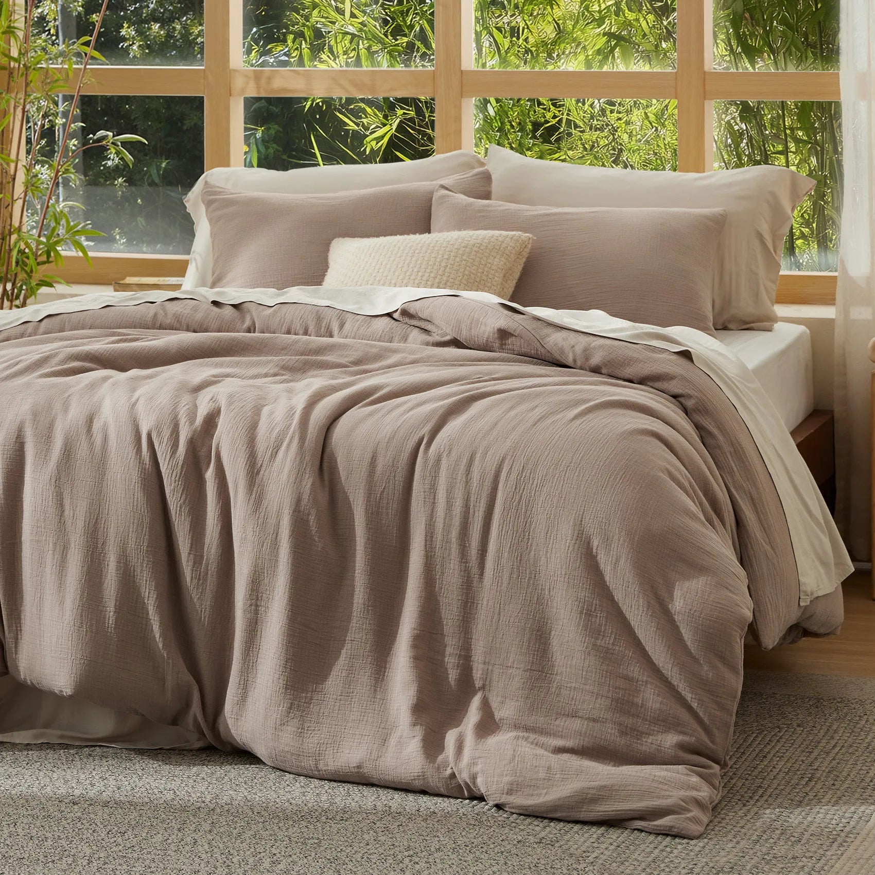 PureWoven™ Bamboo Cotton Muslin Duvet Cover Set