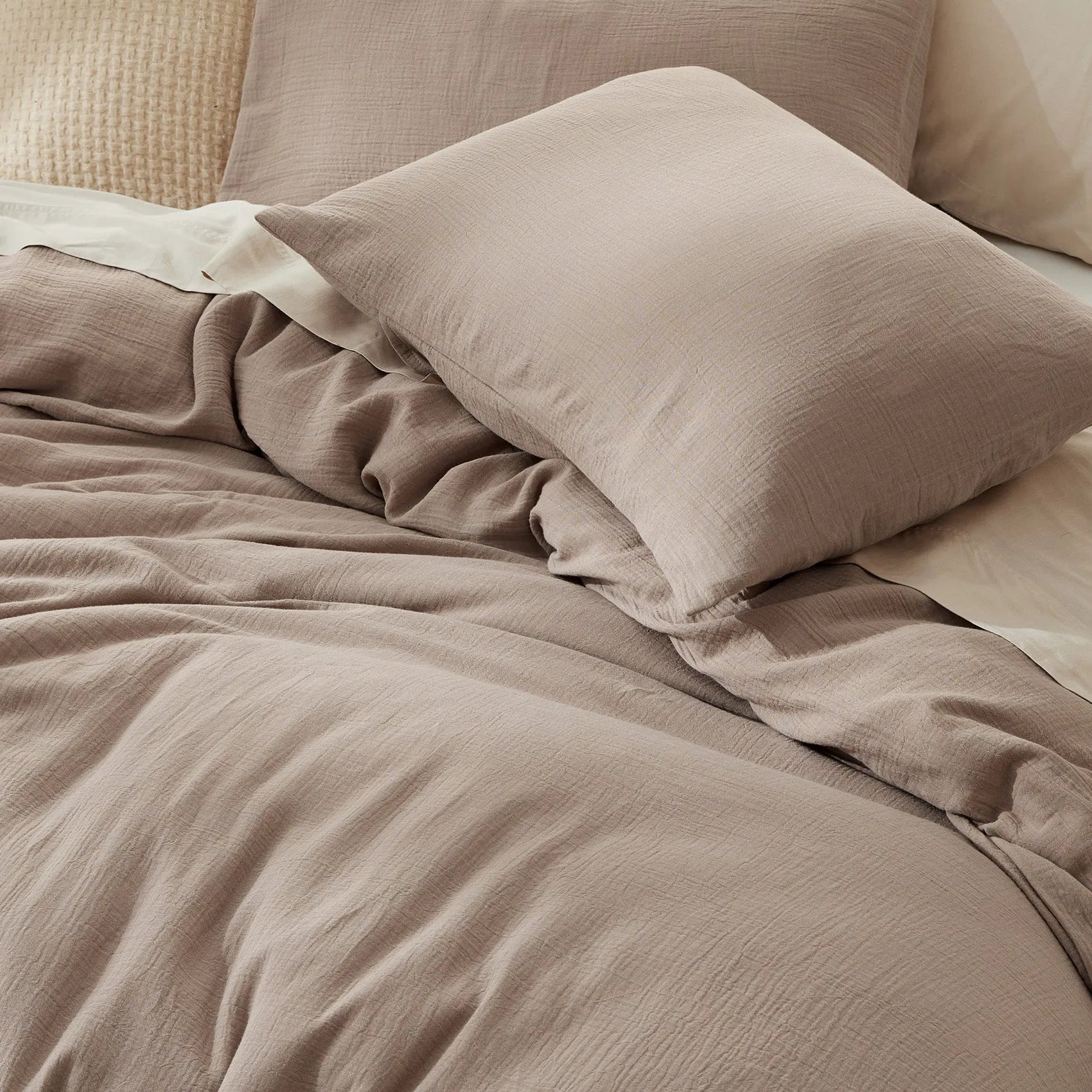 PureWoven™ Bamboo Cotton Muslin Duvet Cover Set