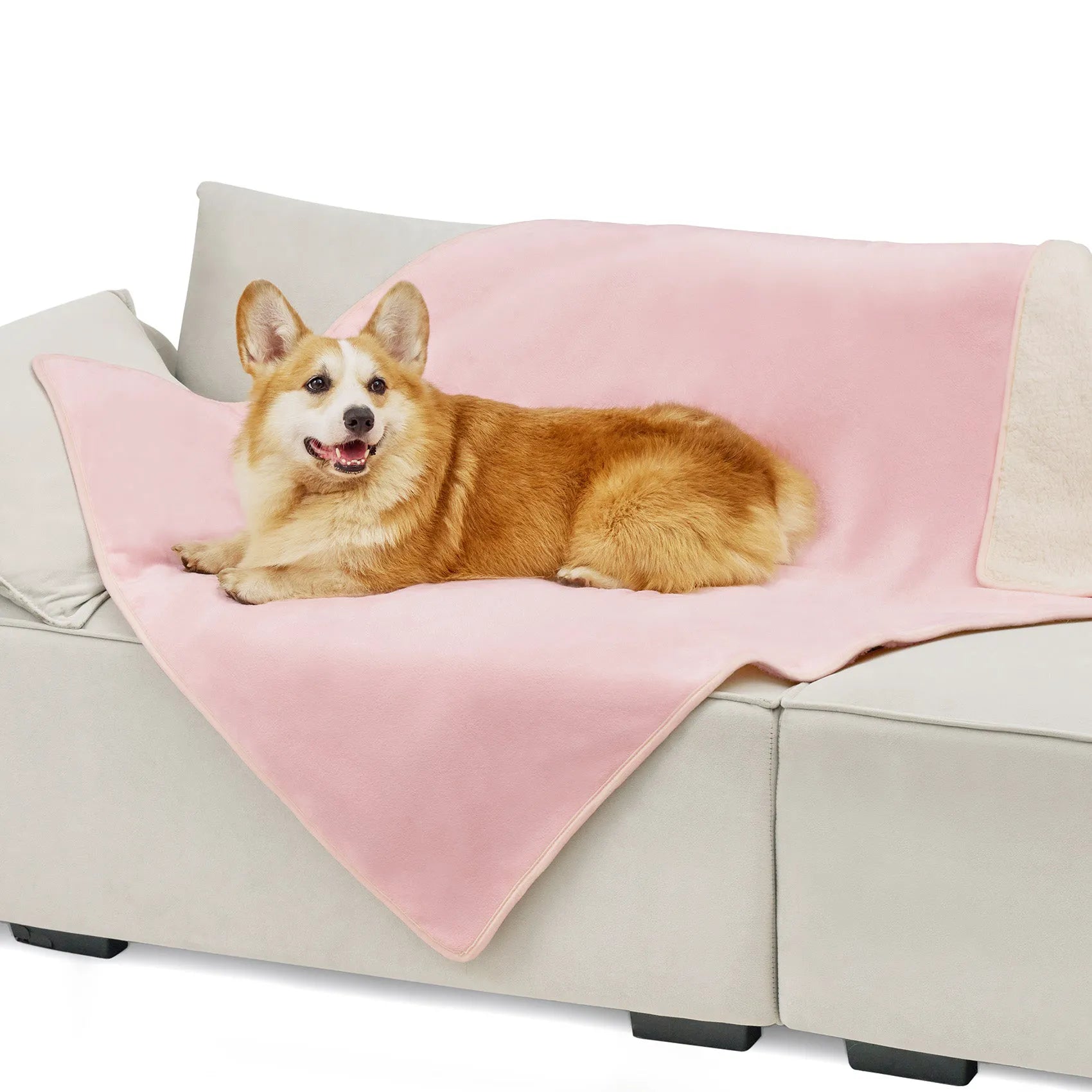 Reversible Sherpa & Microfiber Fleece Dog Blanket