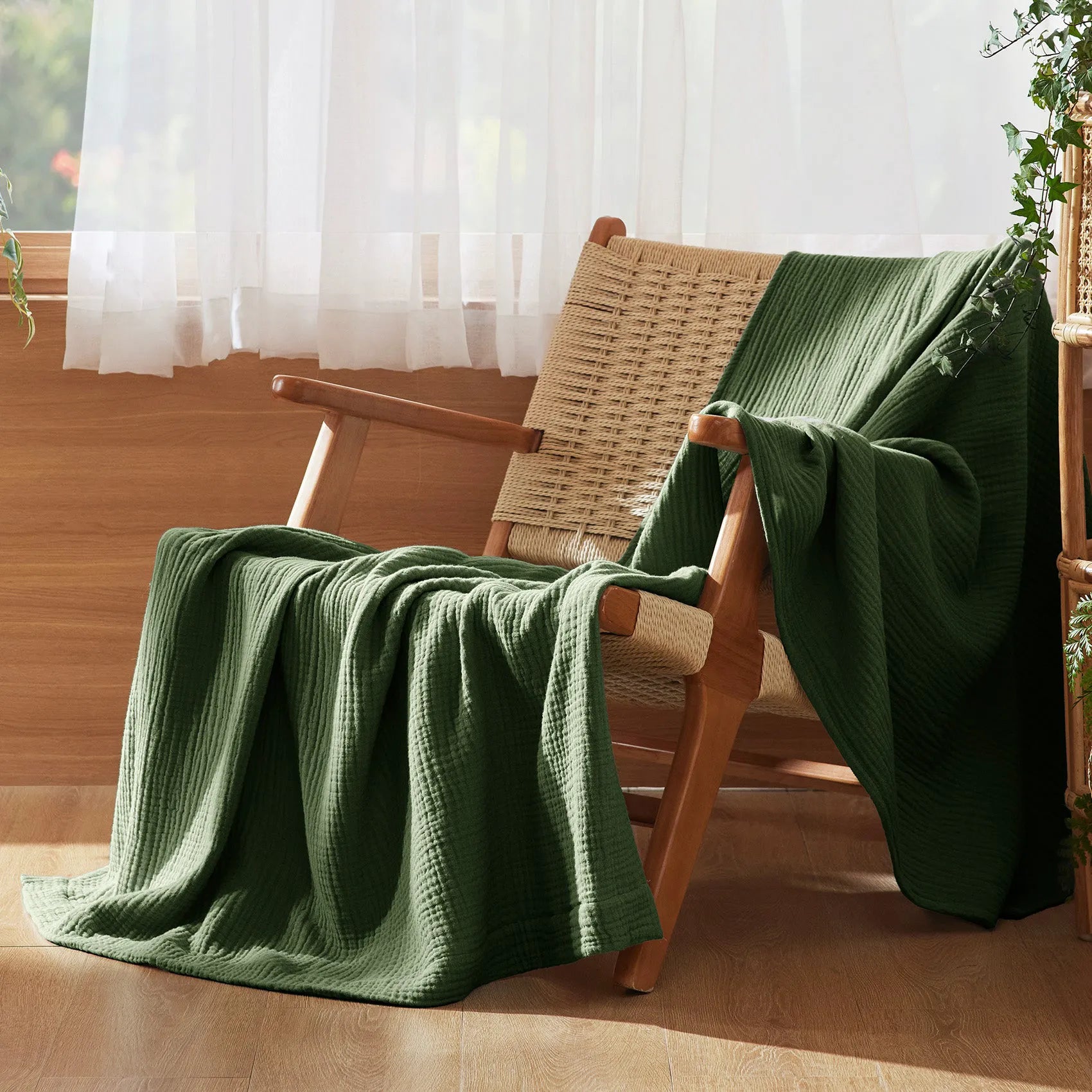Spring Gauze Throw Blanket, 100% Cotton