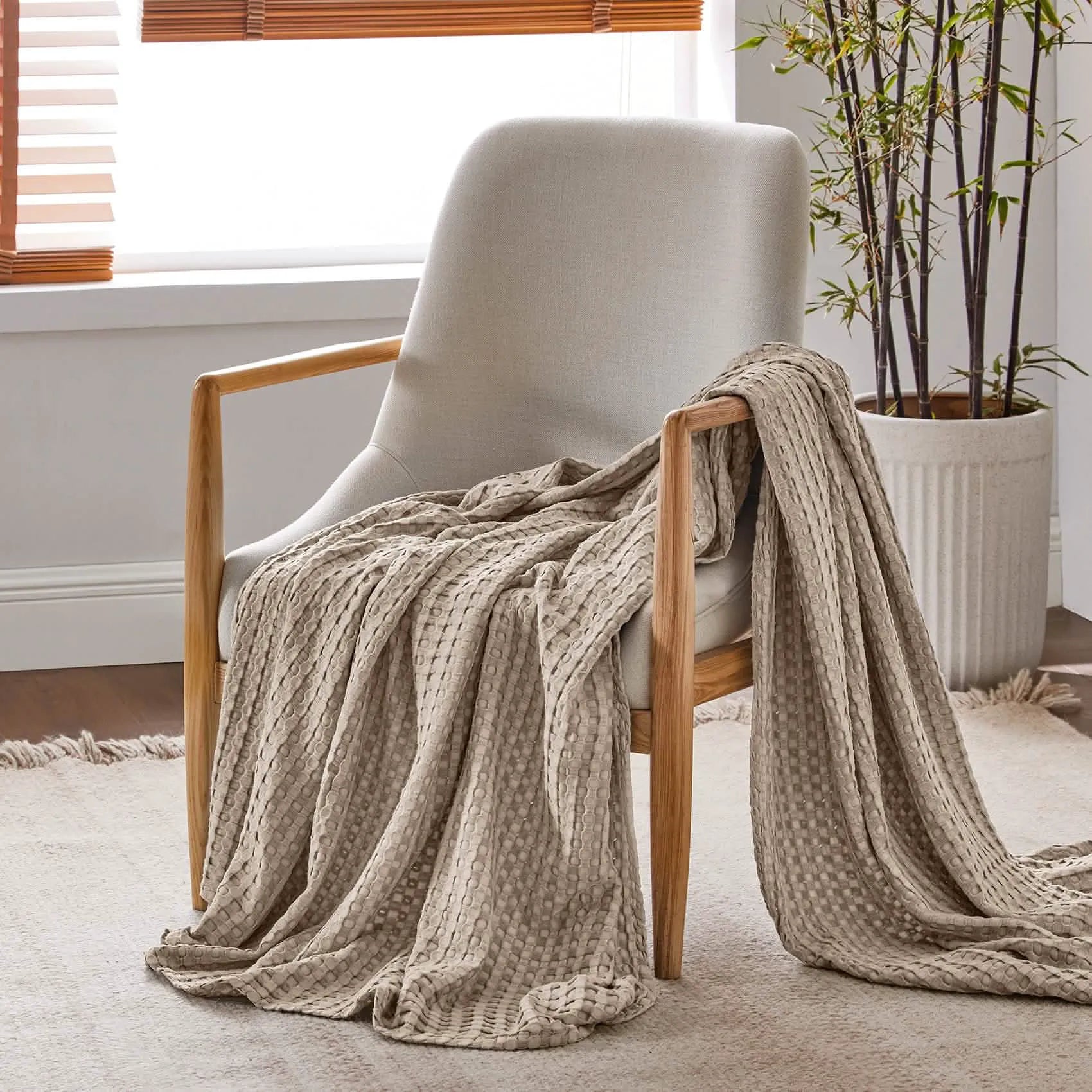 Bamboo Rayon Waffle Blanket