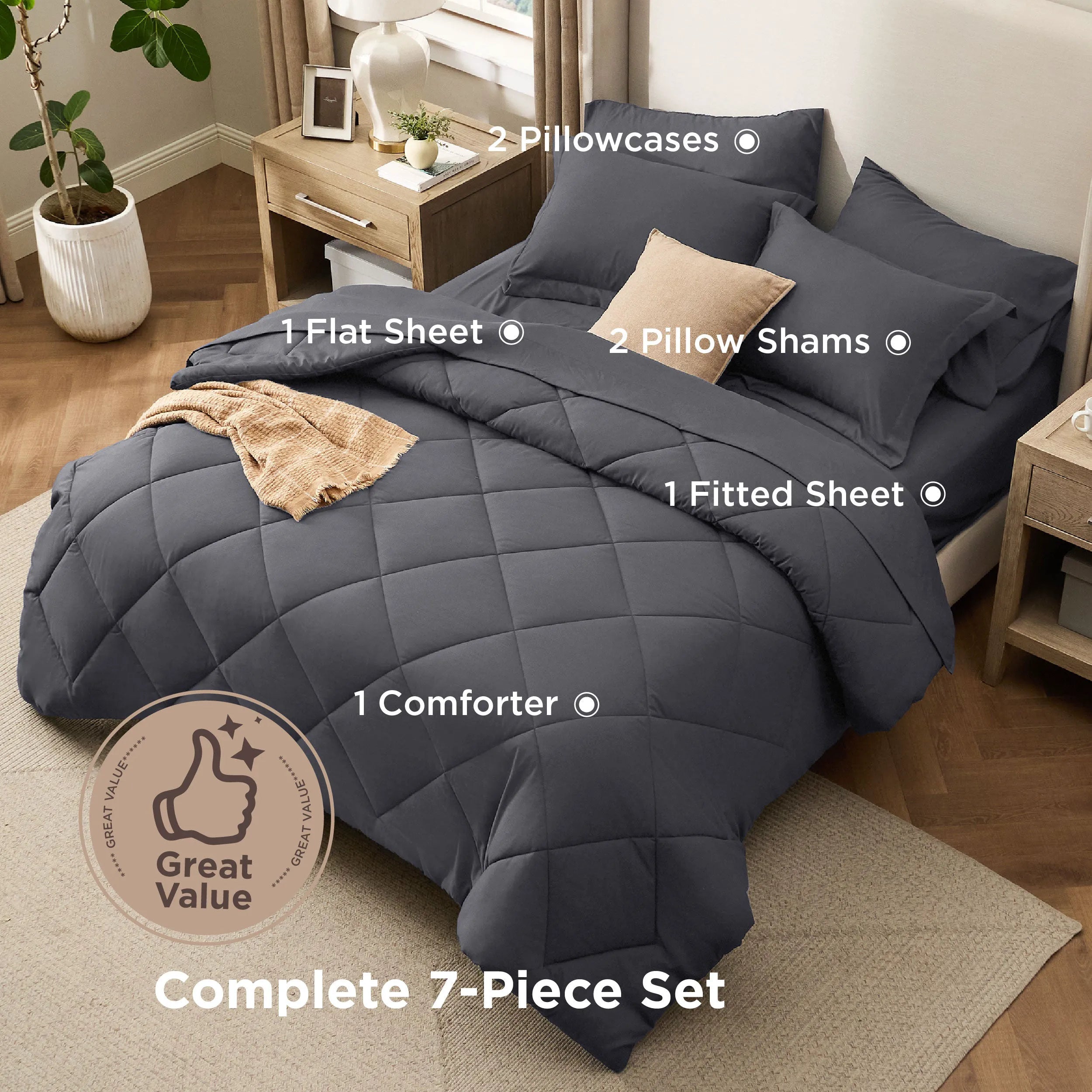 Diamond Quilted Bed-in-a-Bag