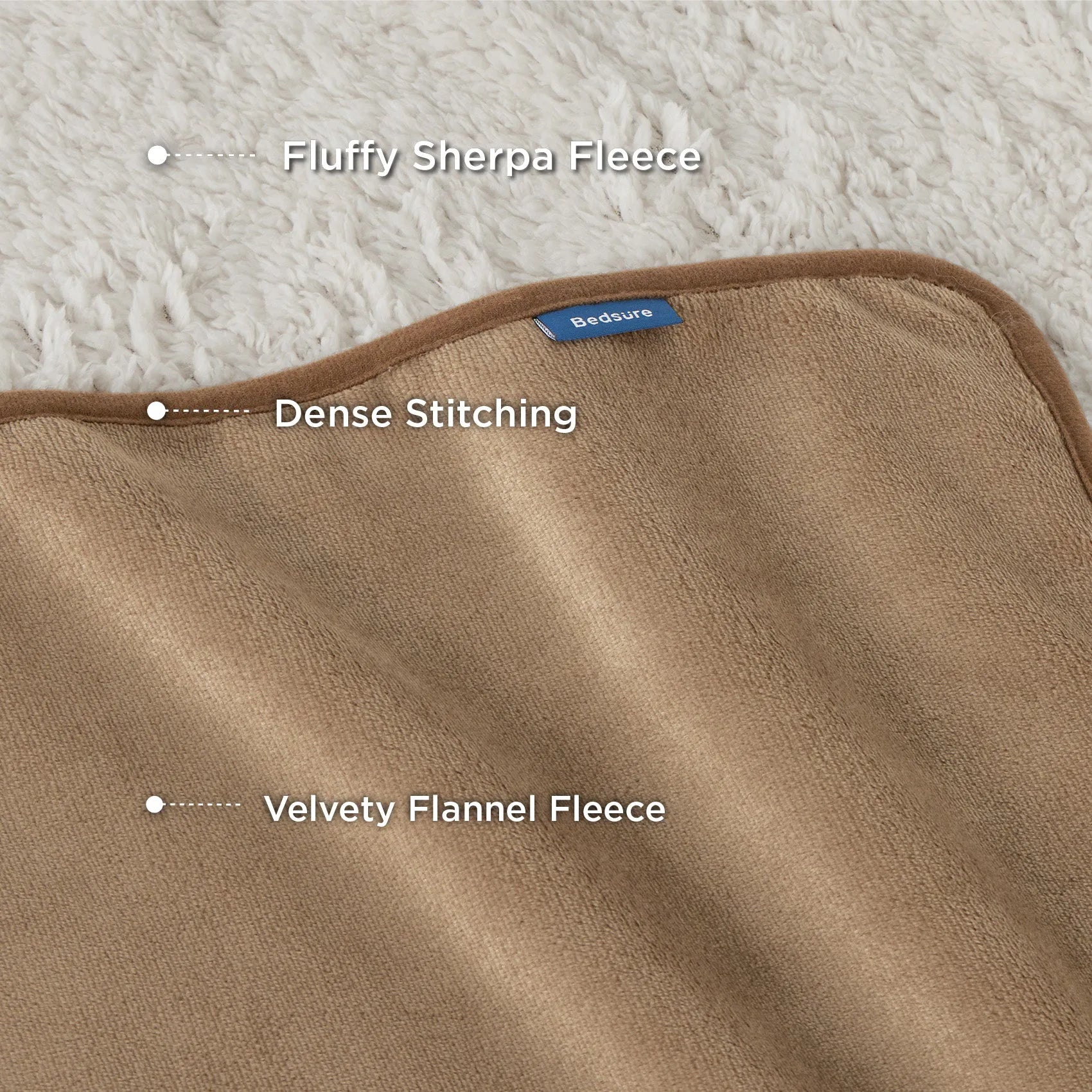 Reversible Sherpa & Microfiber Fleece Dog Blanket