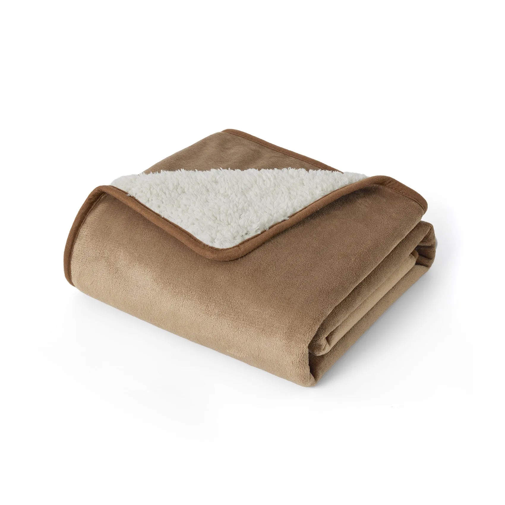 Reversible Sherpa & Microfiber Fleece Dog Blanket