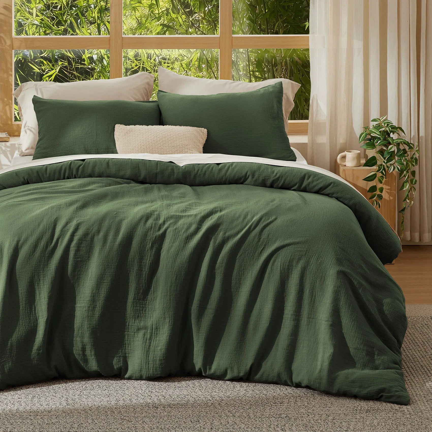 PureWoven™ Bamboo Cotton Muslin Duvet Cover Set