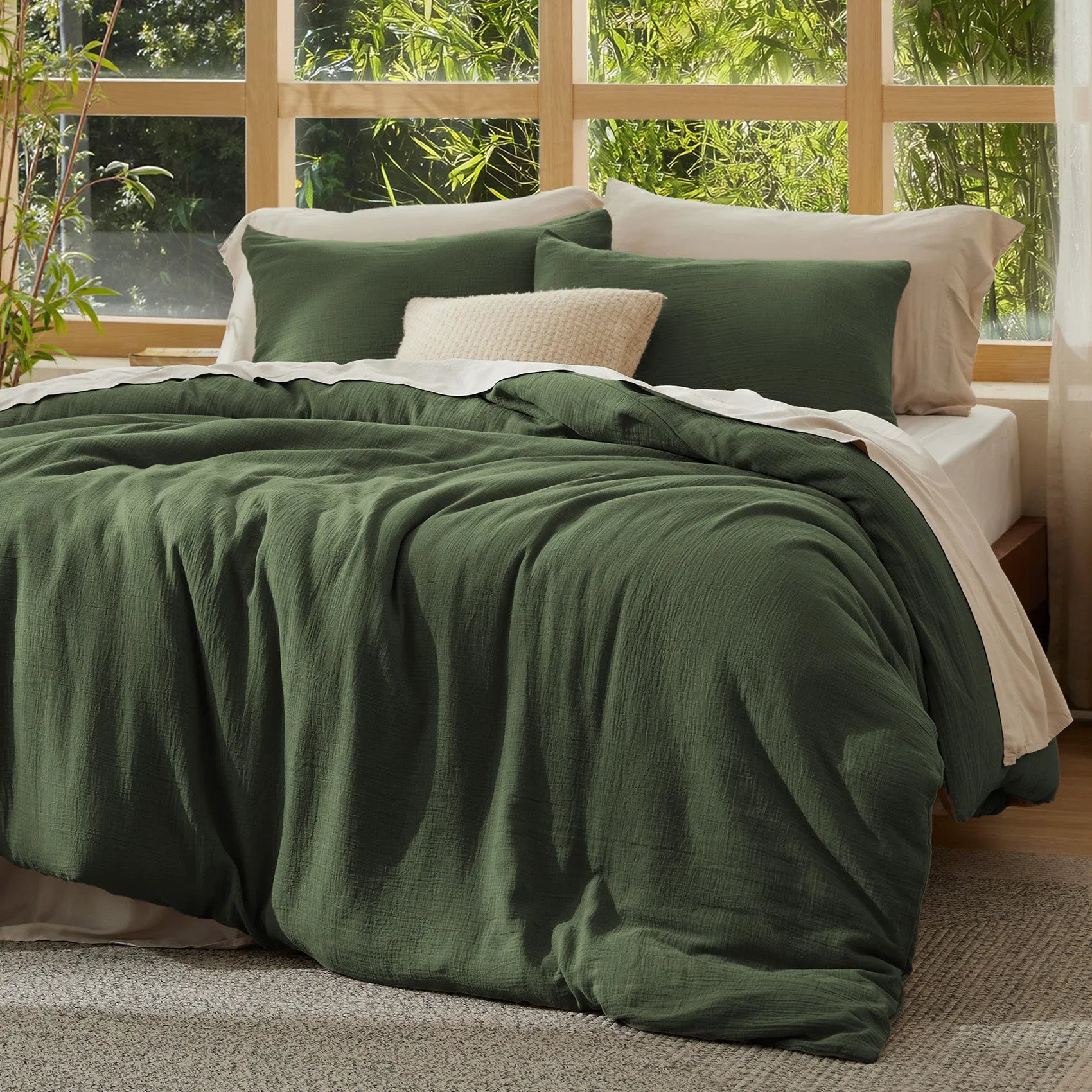 PureWoven™ Bamboo Cotton Muslin Duvet Cover Set