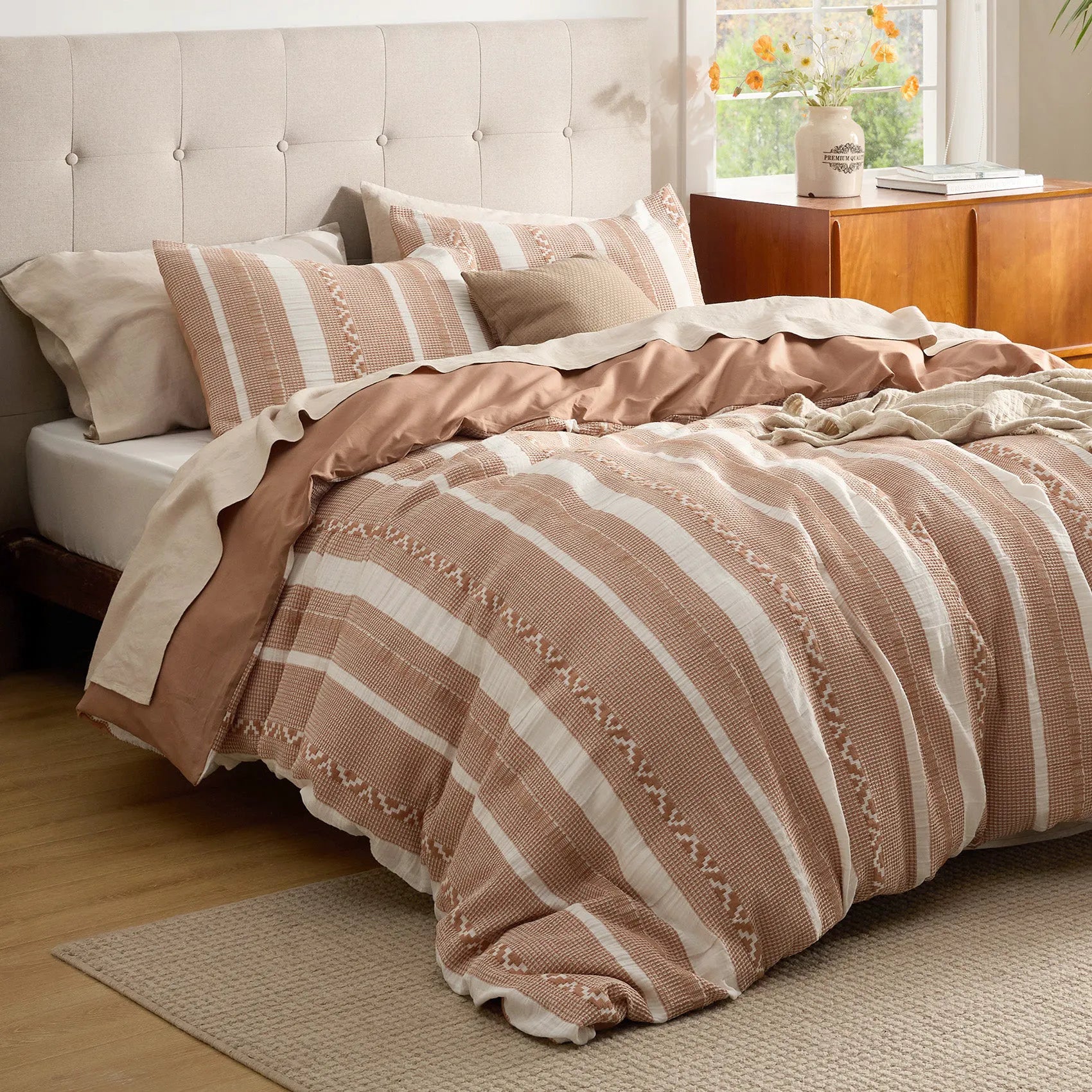 PureWoven™ Cotton Boho Waffle Weave Duvet Cover Set