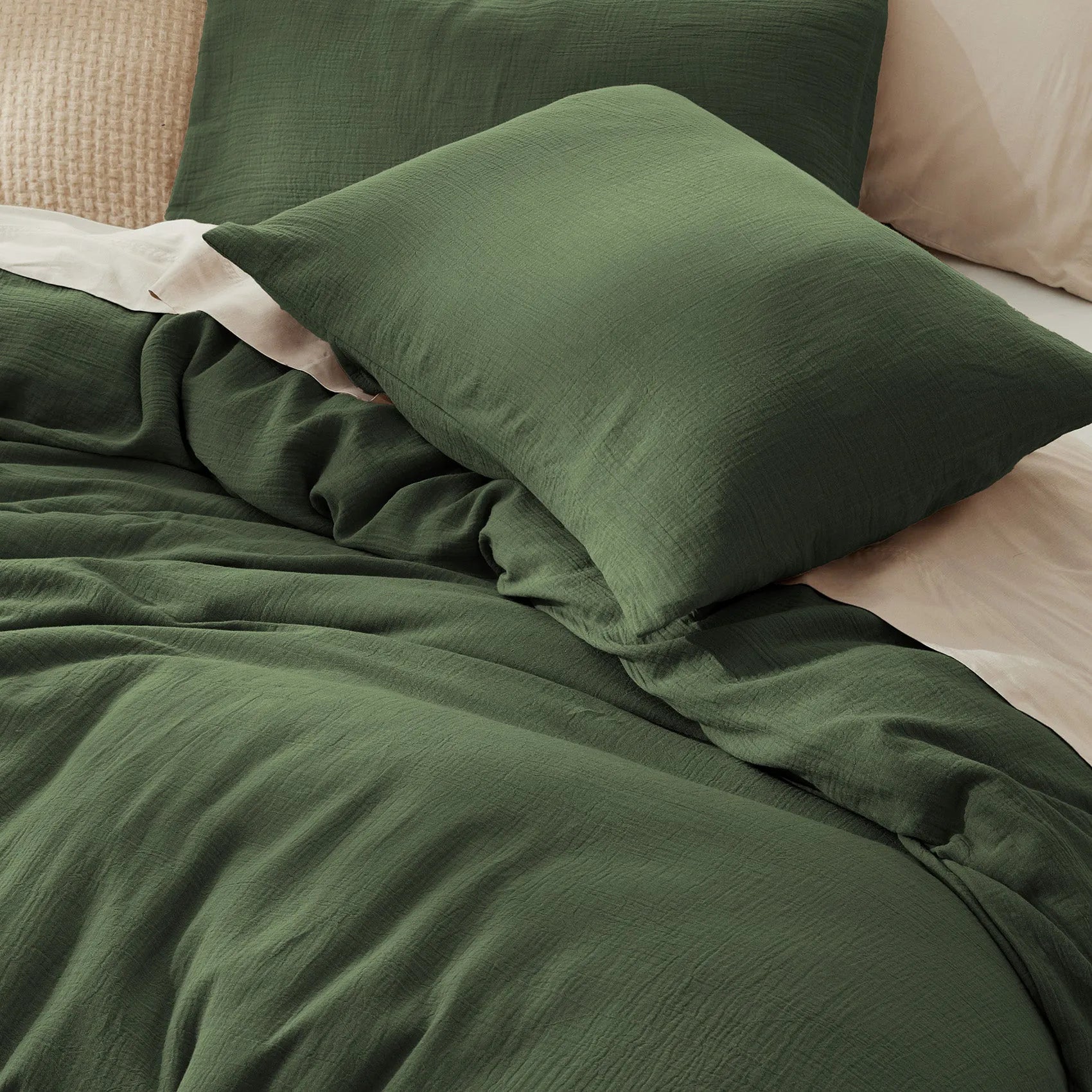 PureWoven™ Bamboo Cotton Muslin Duvet Cover Set