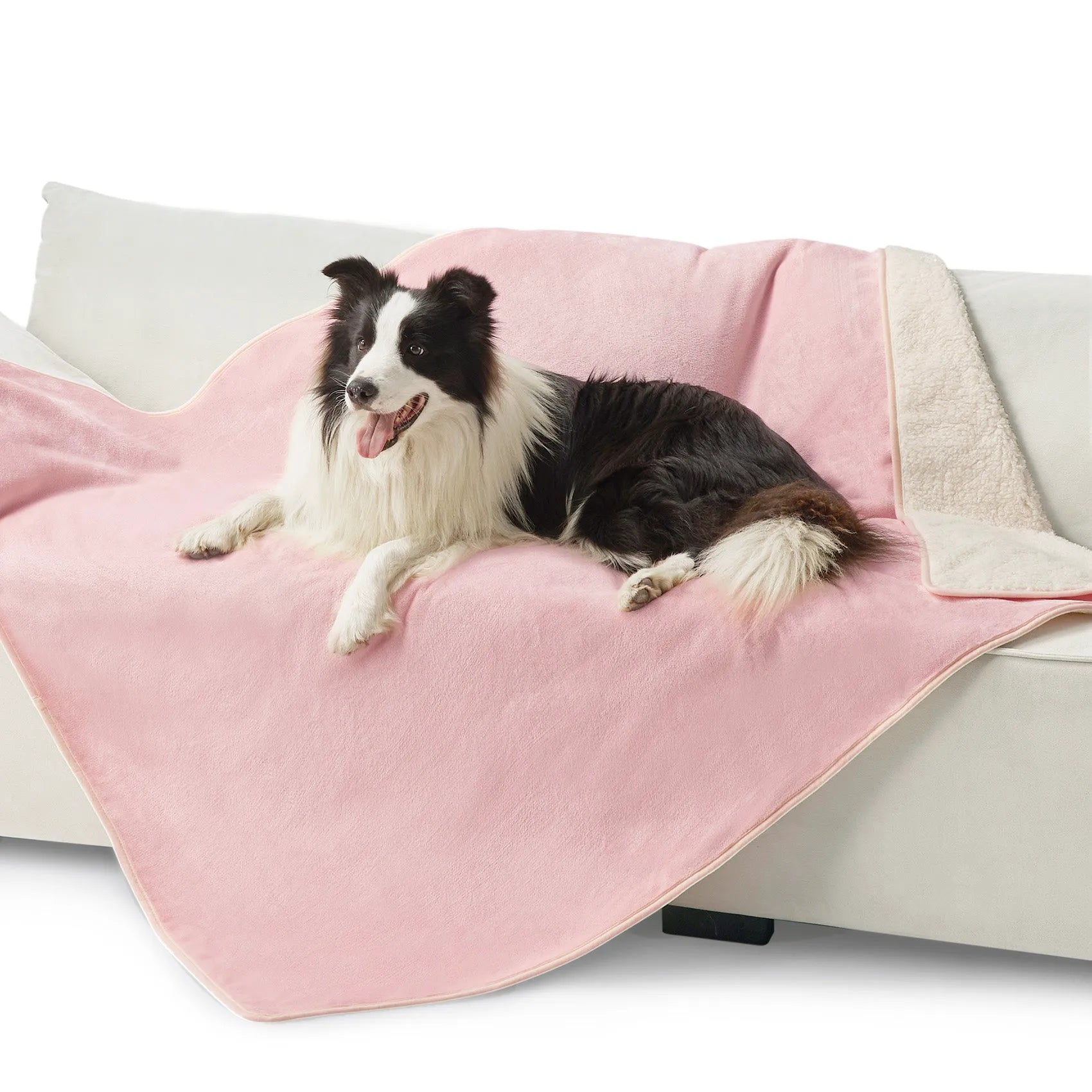 Reversible Sherpa & Microfiber Fleece Dog Blanket