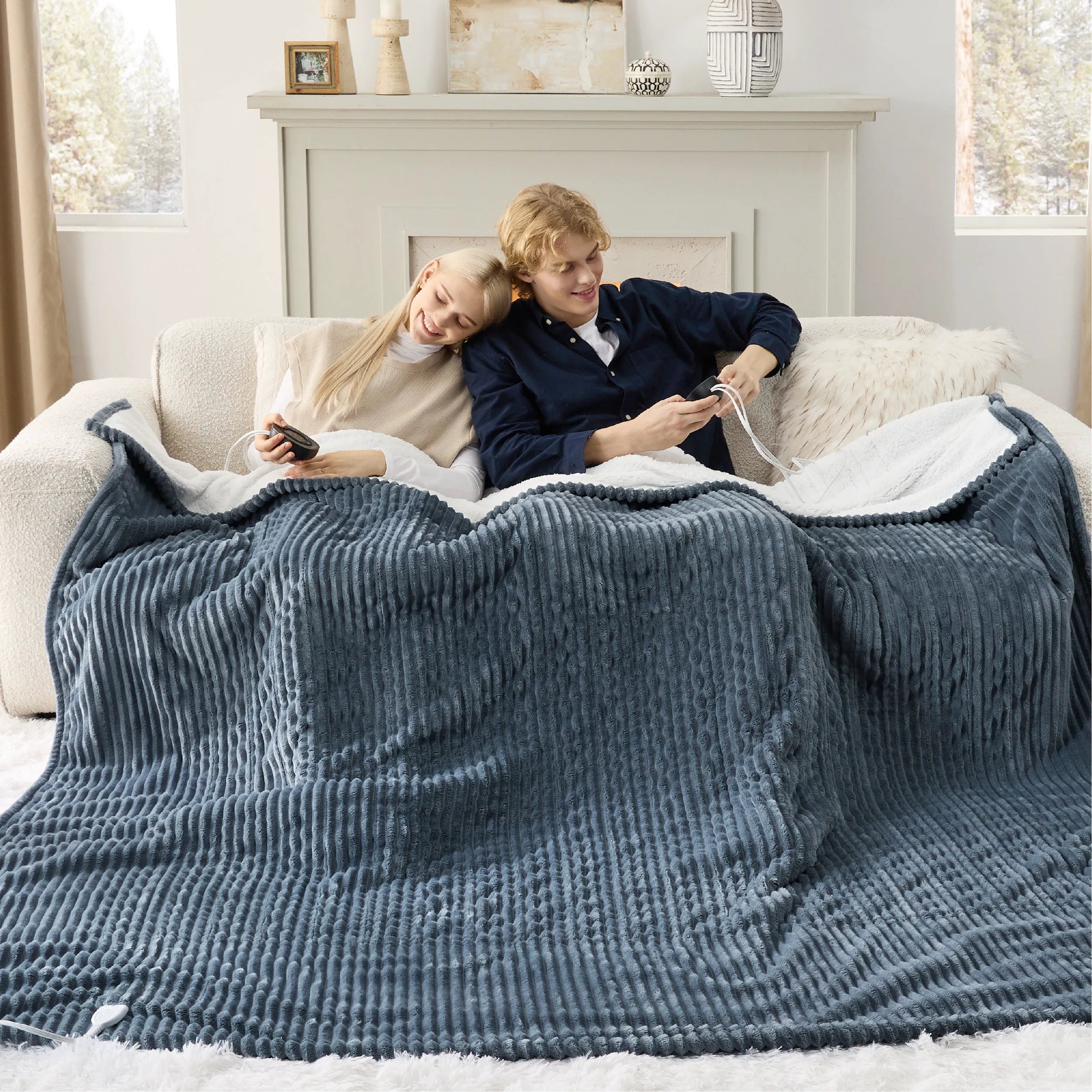 Ribbed Heated Blanket