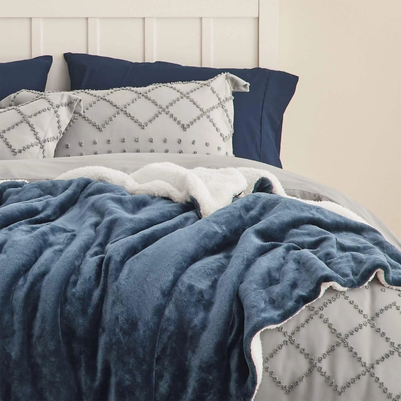 Cozy Sherpa Fleece Throw Blanket