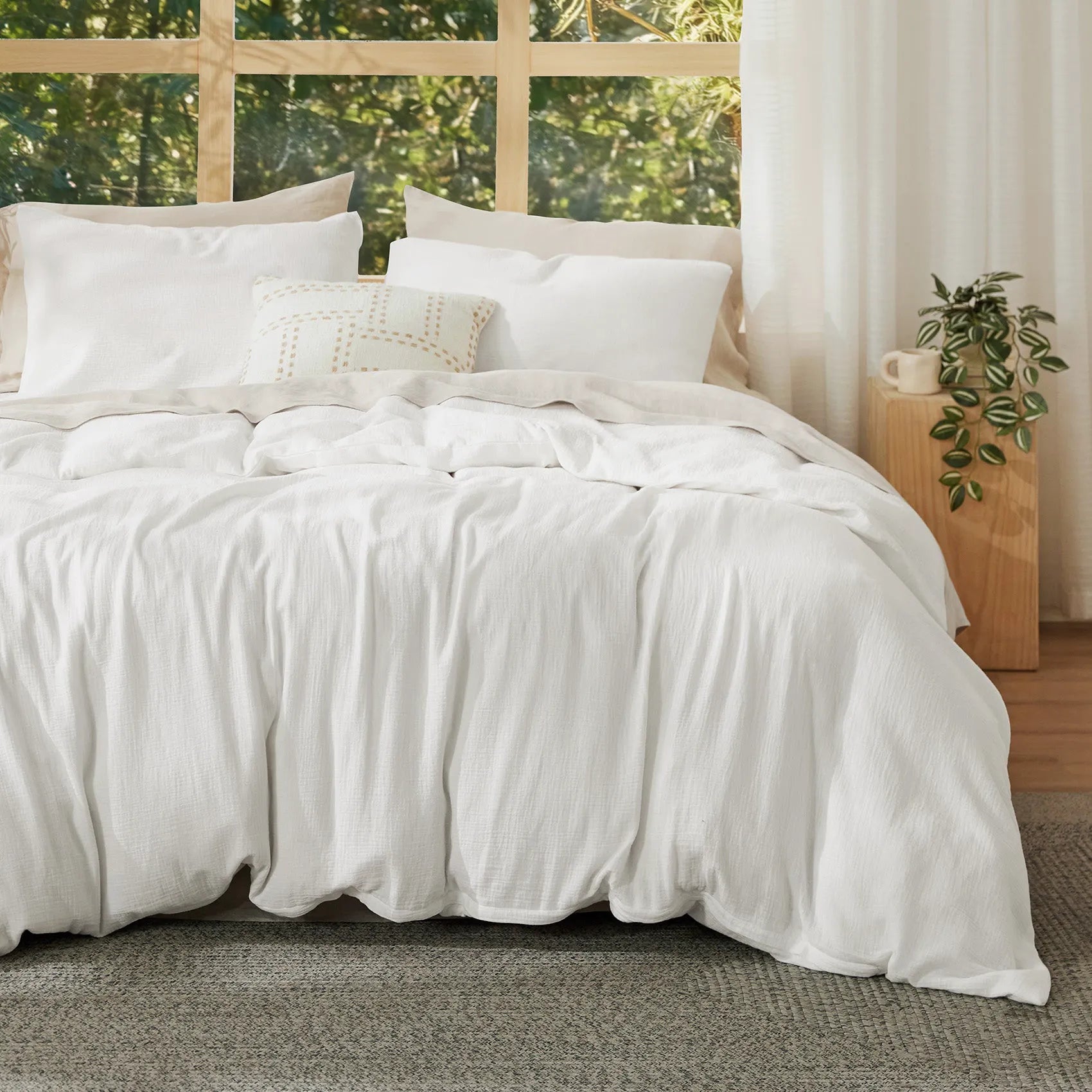 PureWoven™ Bamboo Cotton Muslin Duvet Cover Set
