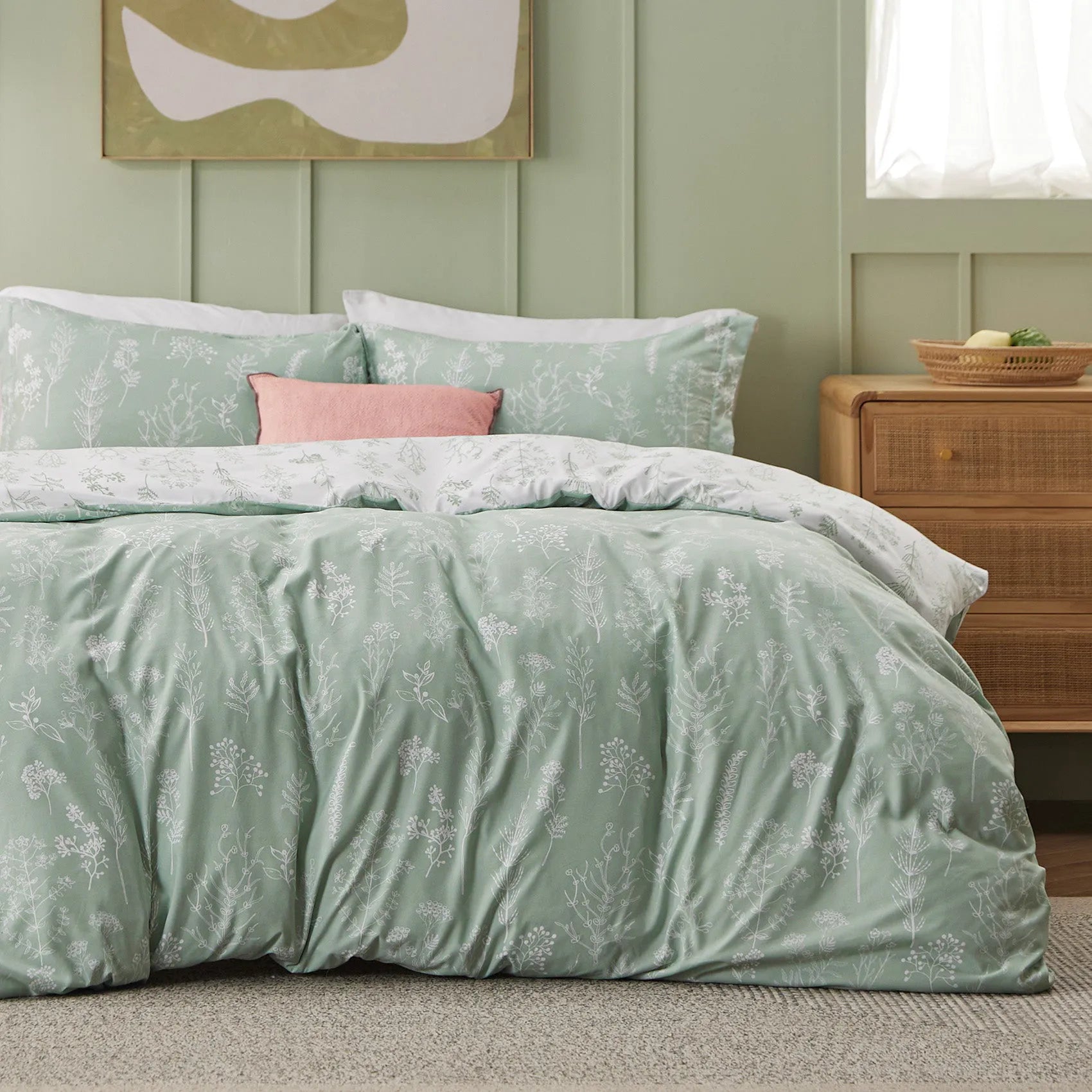 Reversible Floral Duvet Cover Set