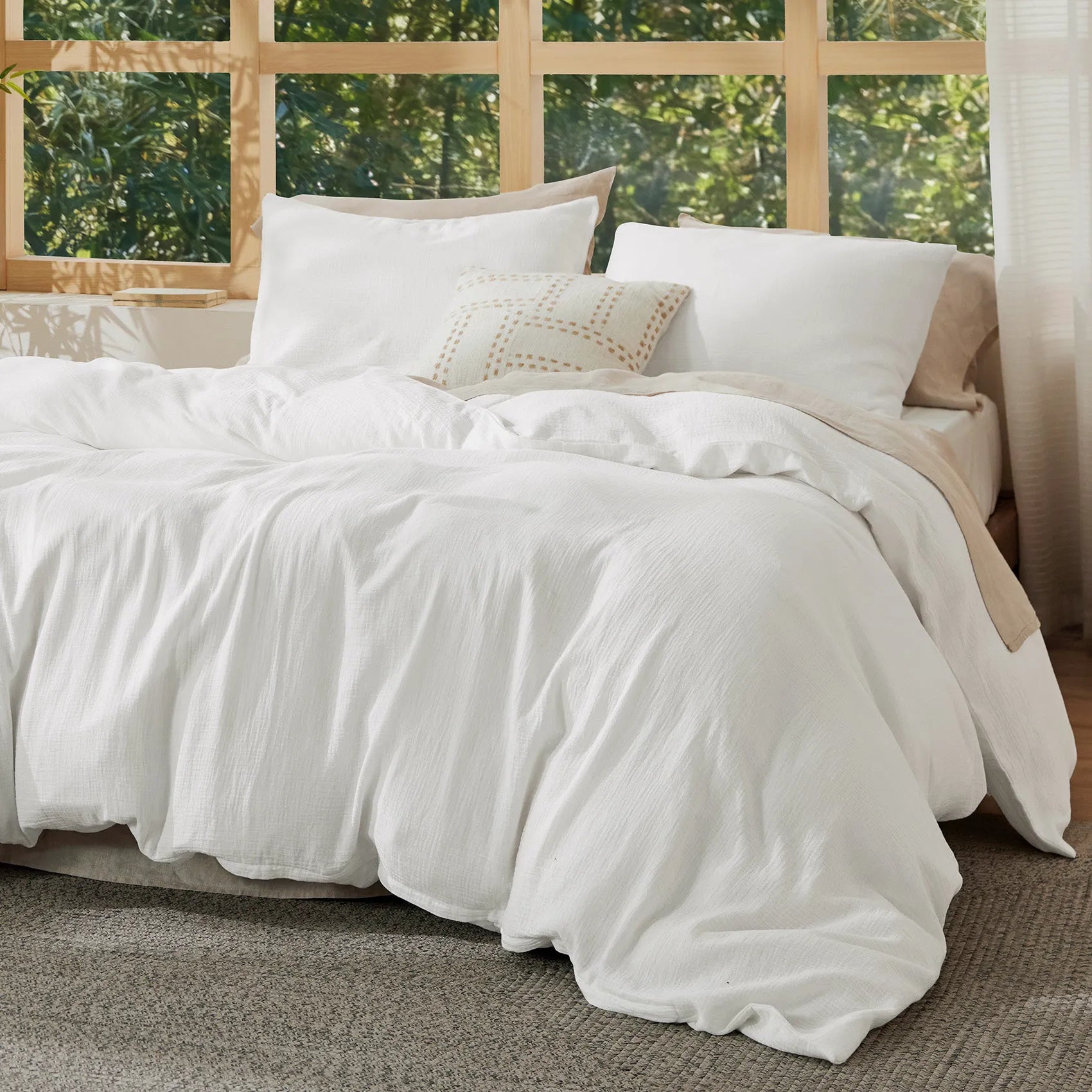 PureWoven™ Bamboo Cotton Muslin Duvet Cover Set