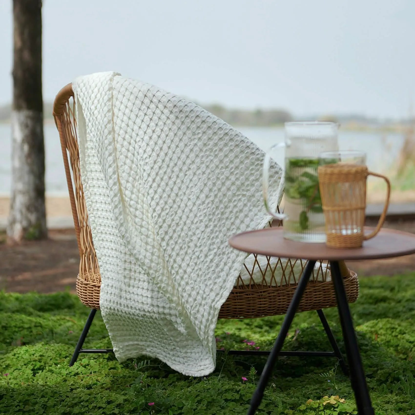 Bamboo Rayon Waffle Blanket