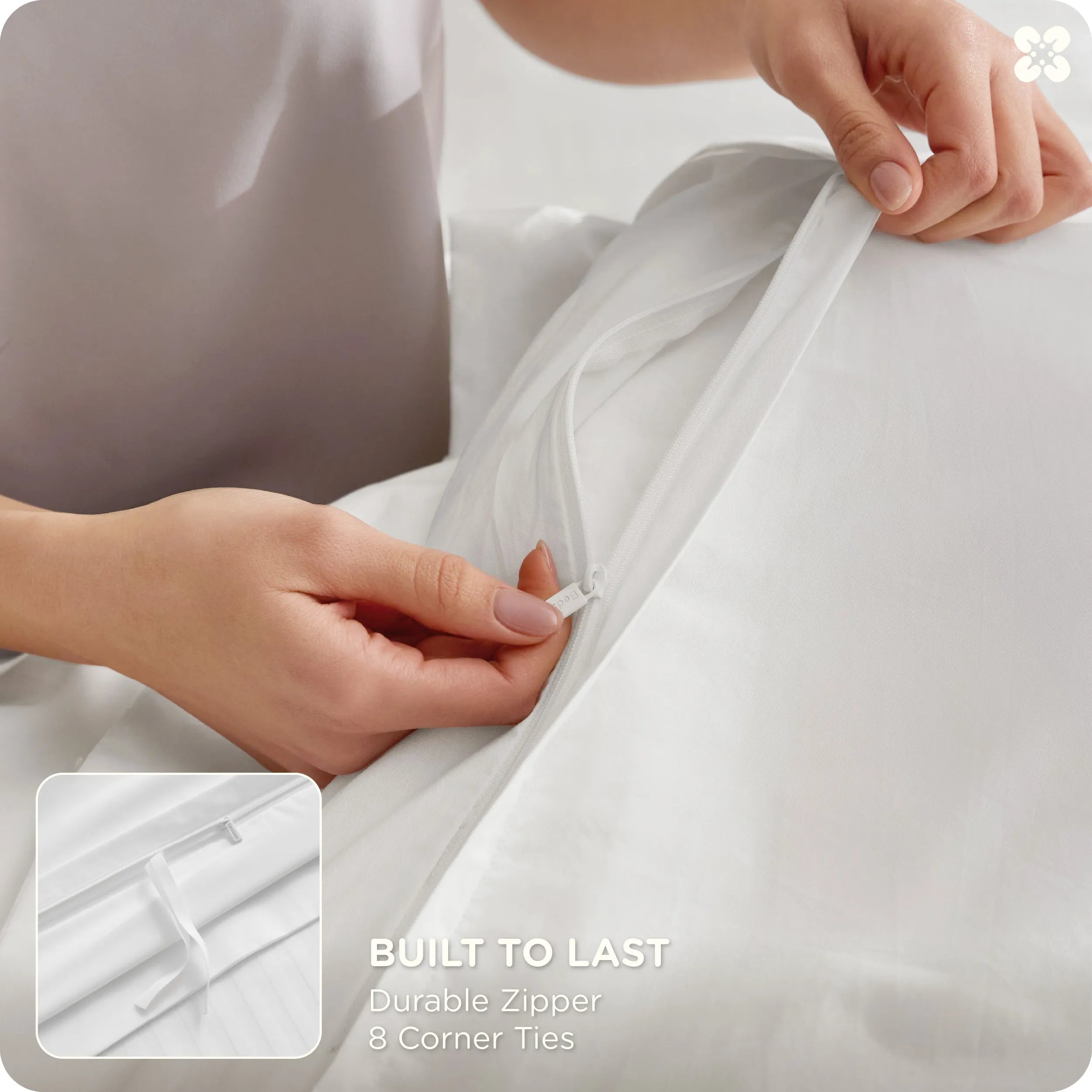PureWoven™ Cotton Embroidered Hotel Duvet Cover Set
