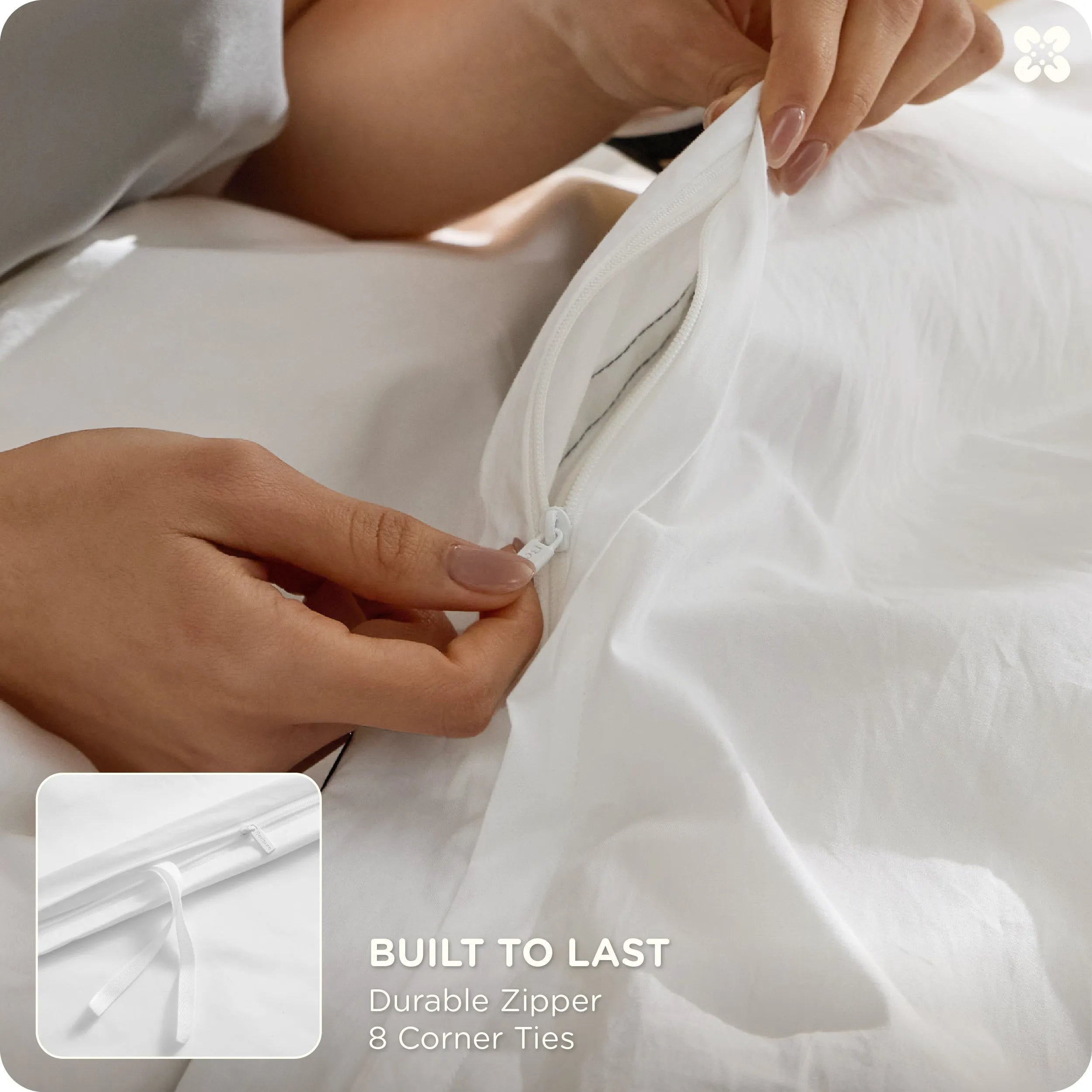 PureWoven™ Cotton Embroidered Hotel Duvet Cover Set