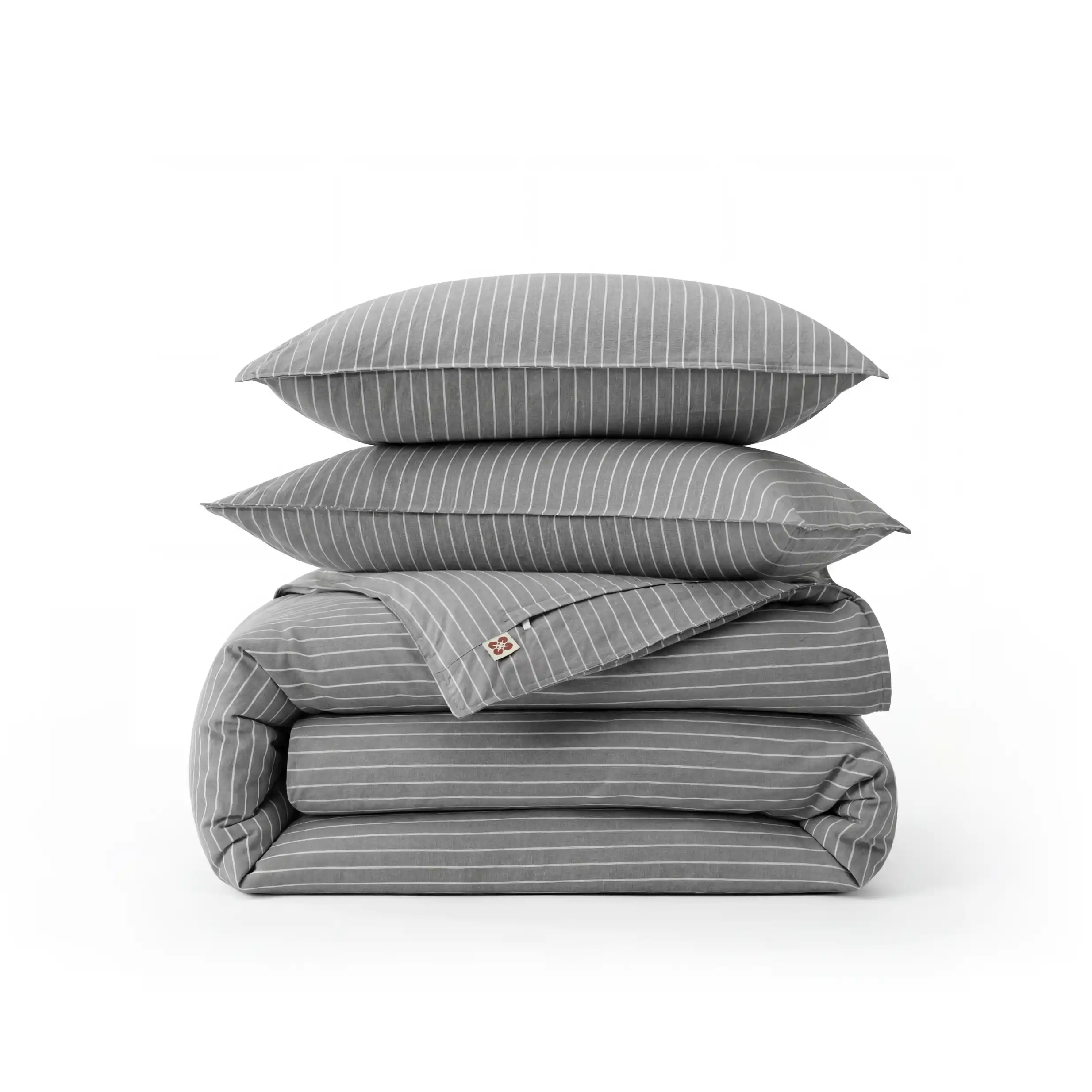 PureWoven™ Washed Cotton Striped Duvet Cover Set
