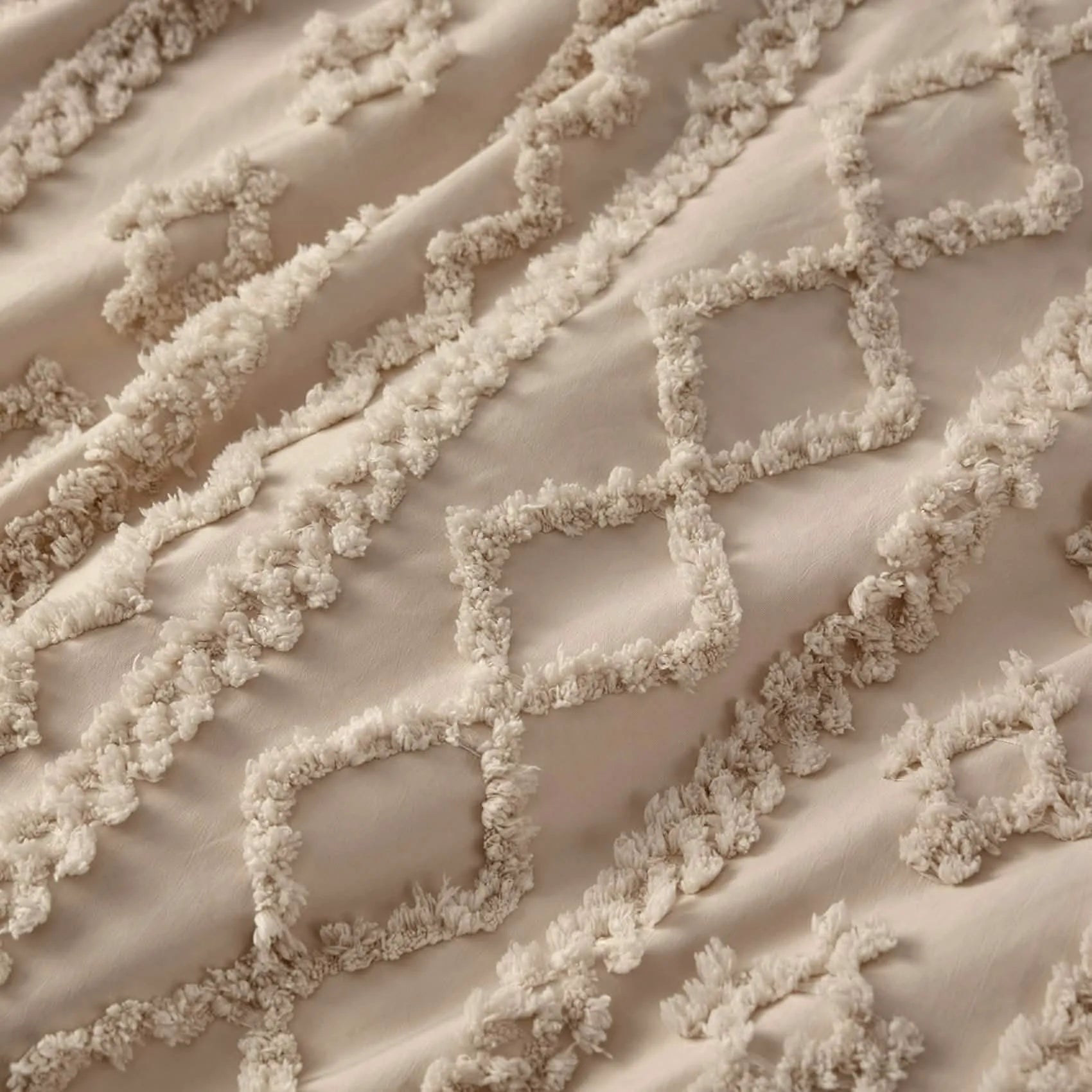 Boho Tufted Embroidery Duvet Cover Set