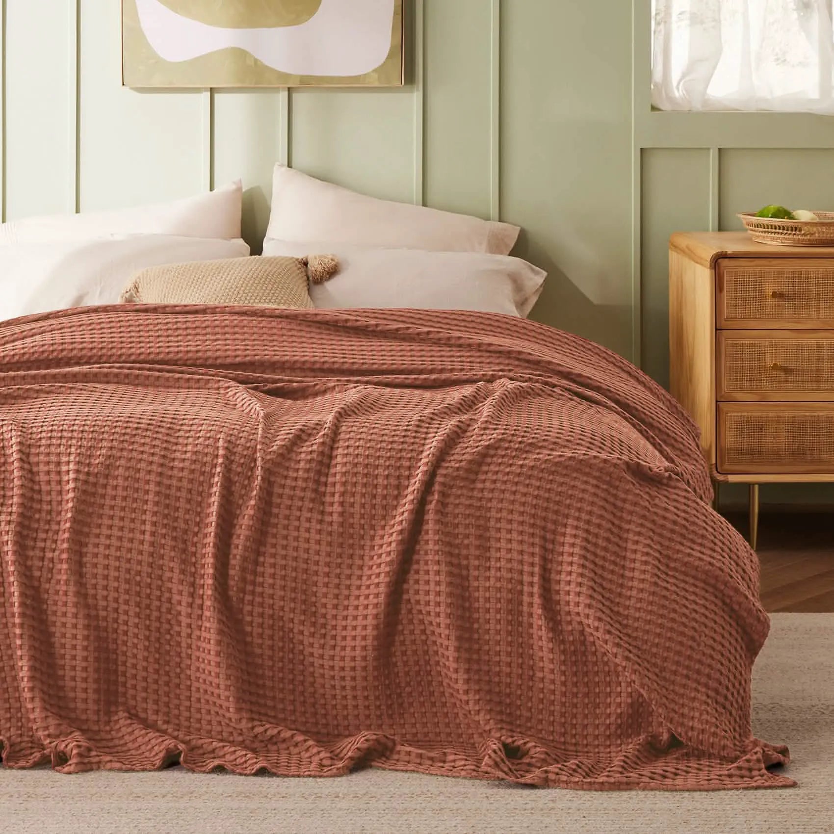 Bamboo Rayon Waffle Blanket