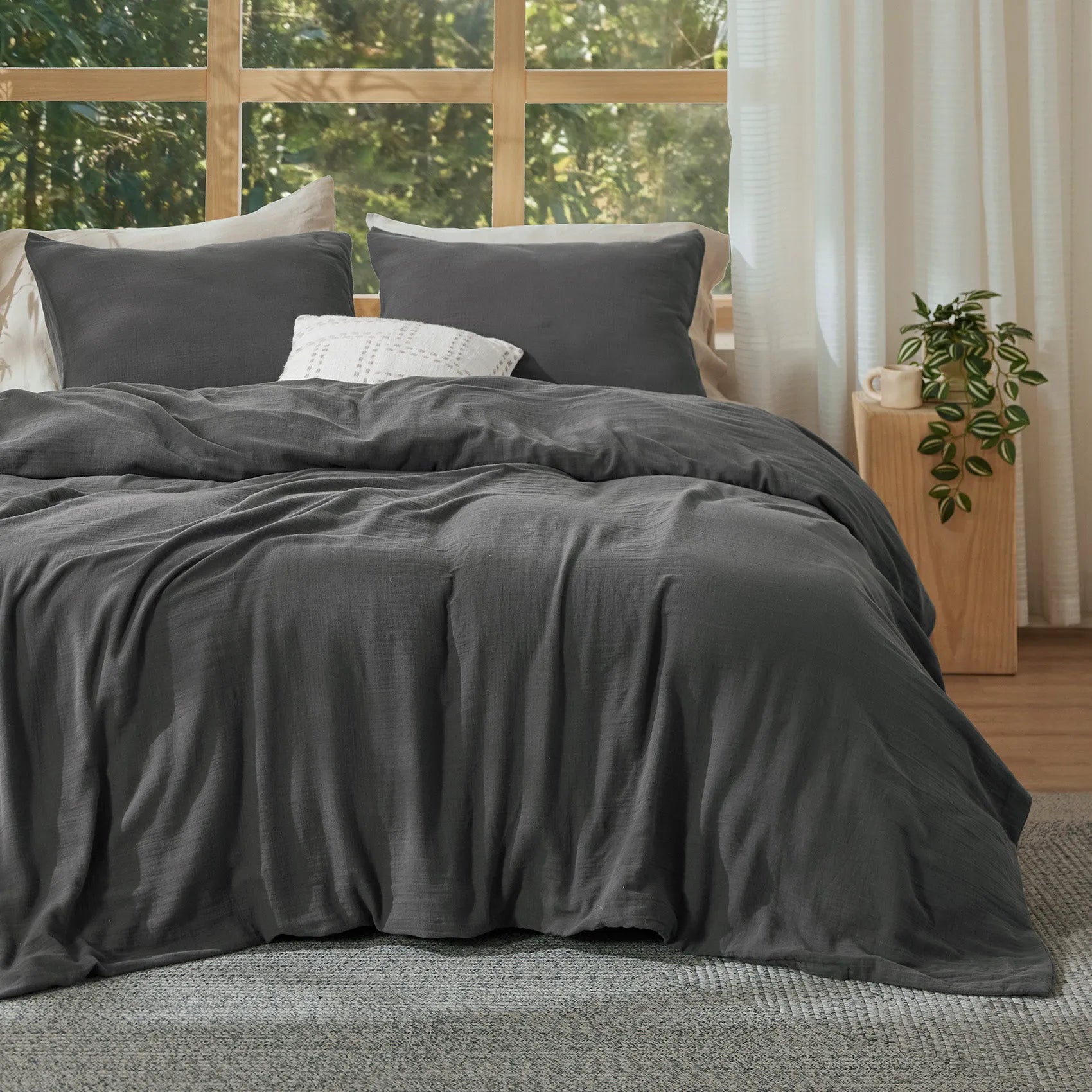 PureWoven™ Bamboo Cotton Muslin Duvet Cover Set