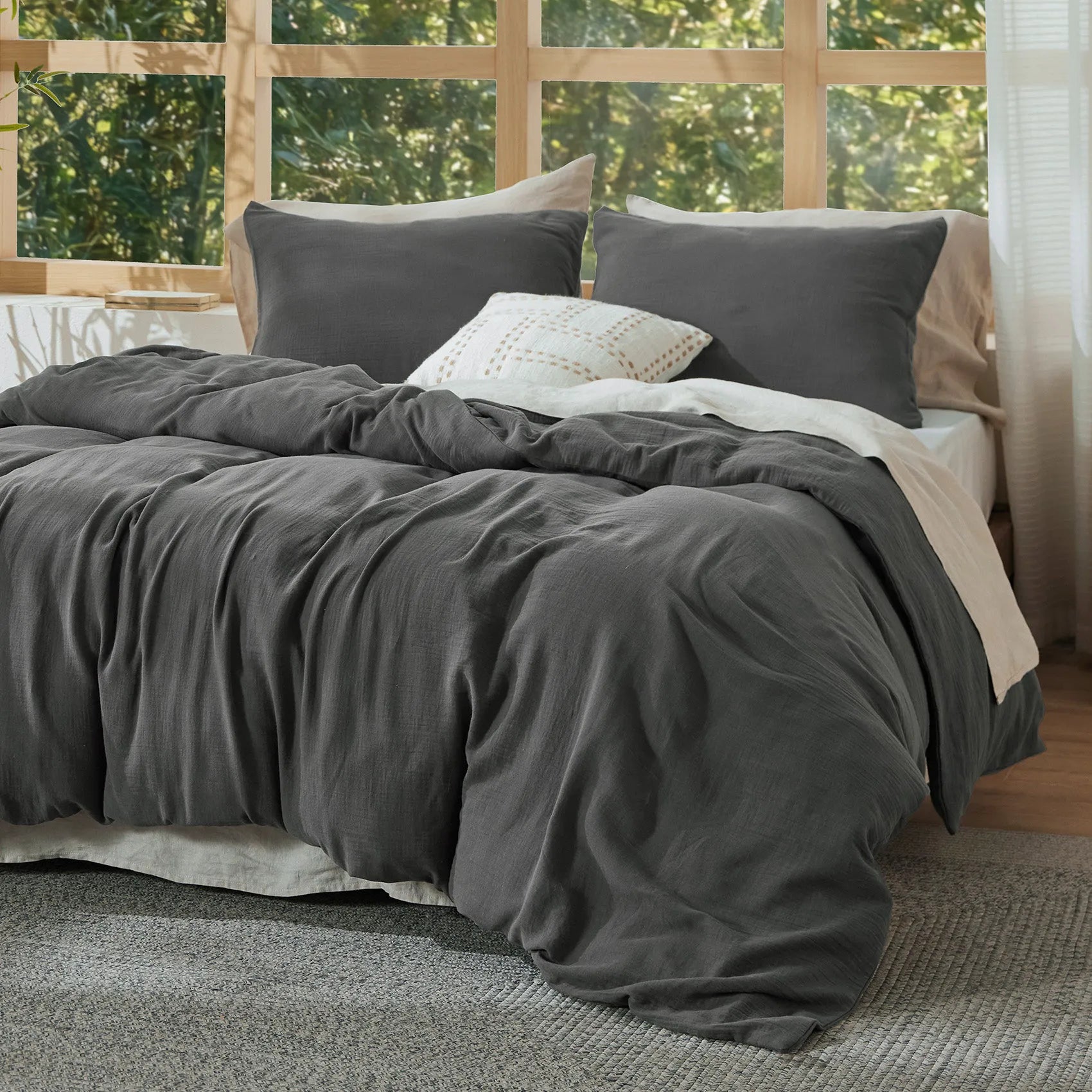 PureWoven™ Bamboo Cotton Muslin Duvet Cover Set