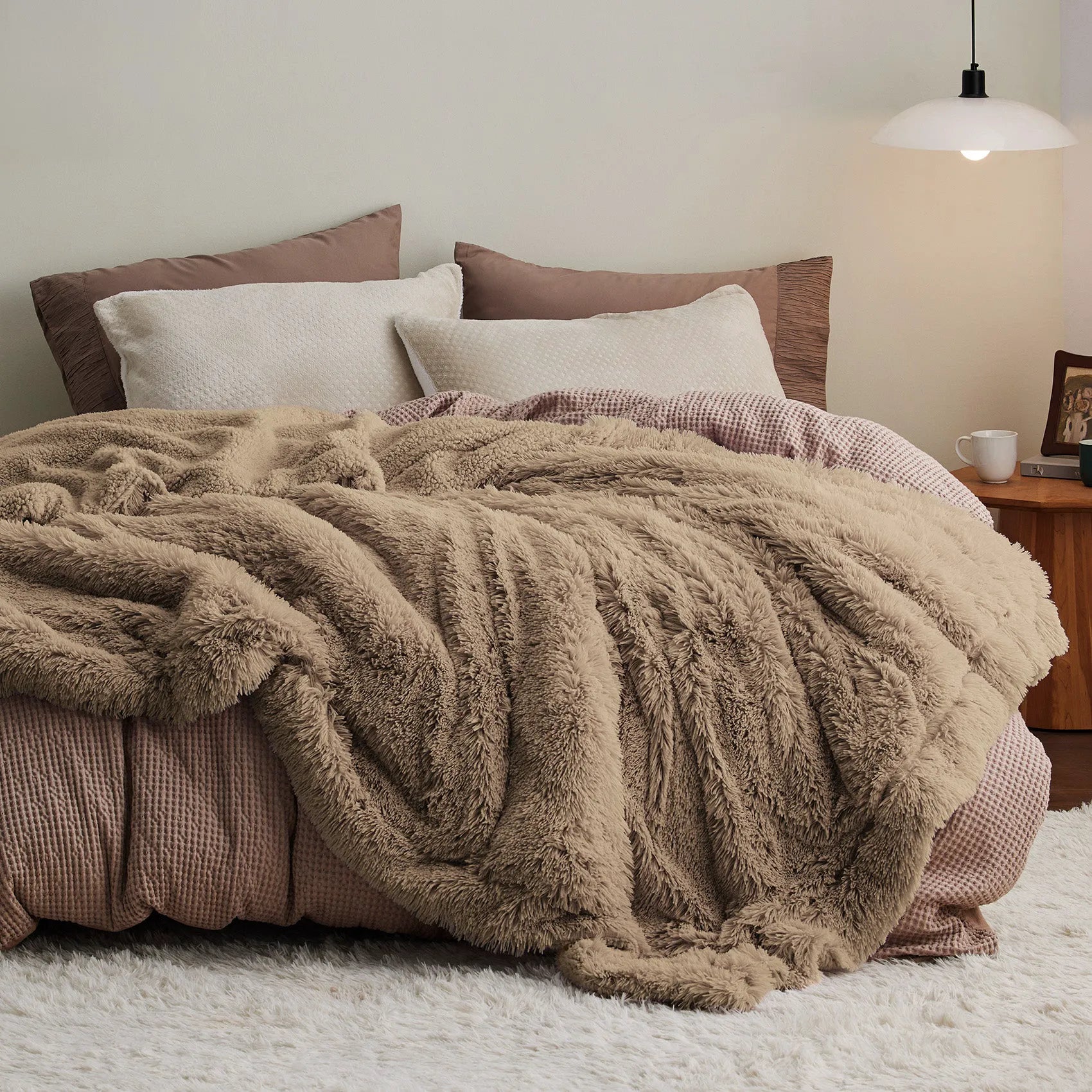 Fuzzy Faux Fur Throw Blanket