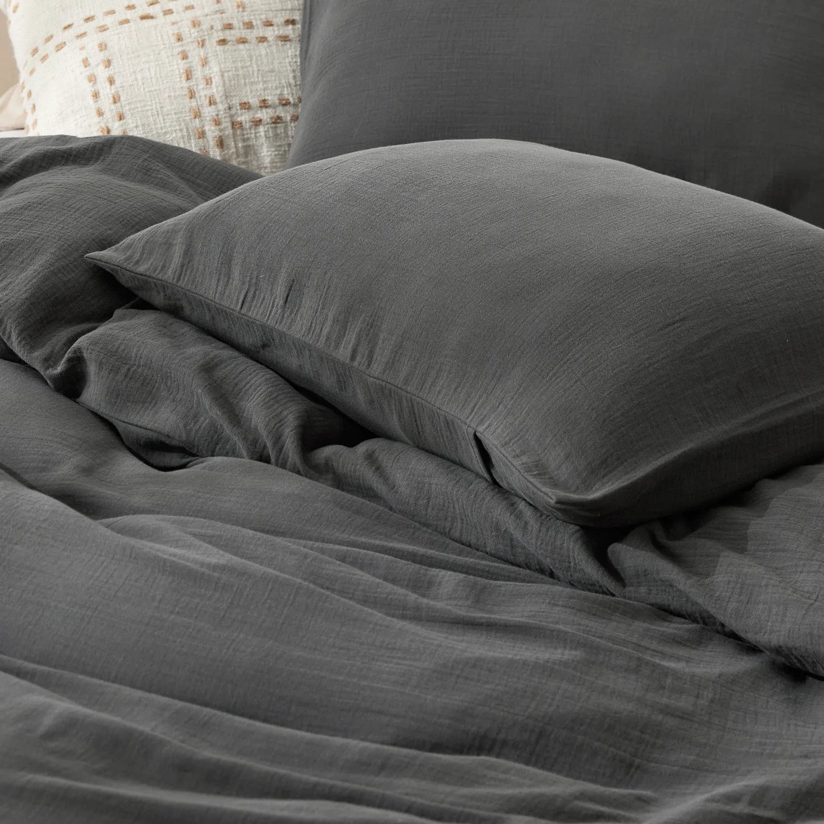 PureWoven™ Bamboo Cotton Muslin Duvet Cover Set
