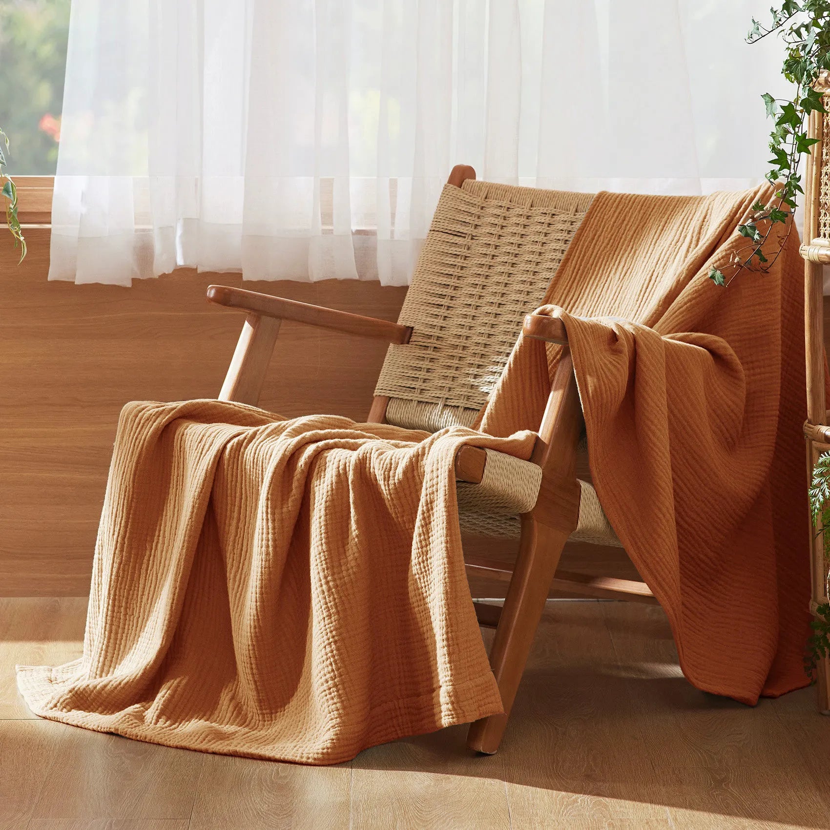 Spring Gauze Throw Blanket, 100% Cotton
