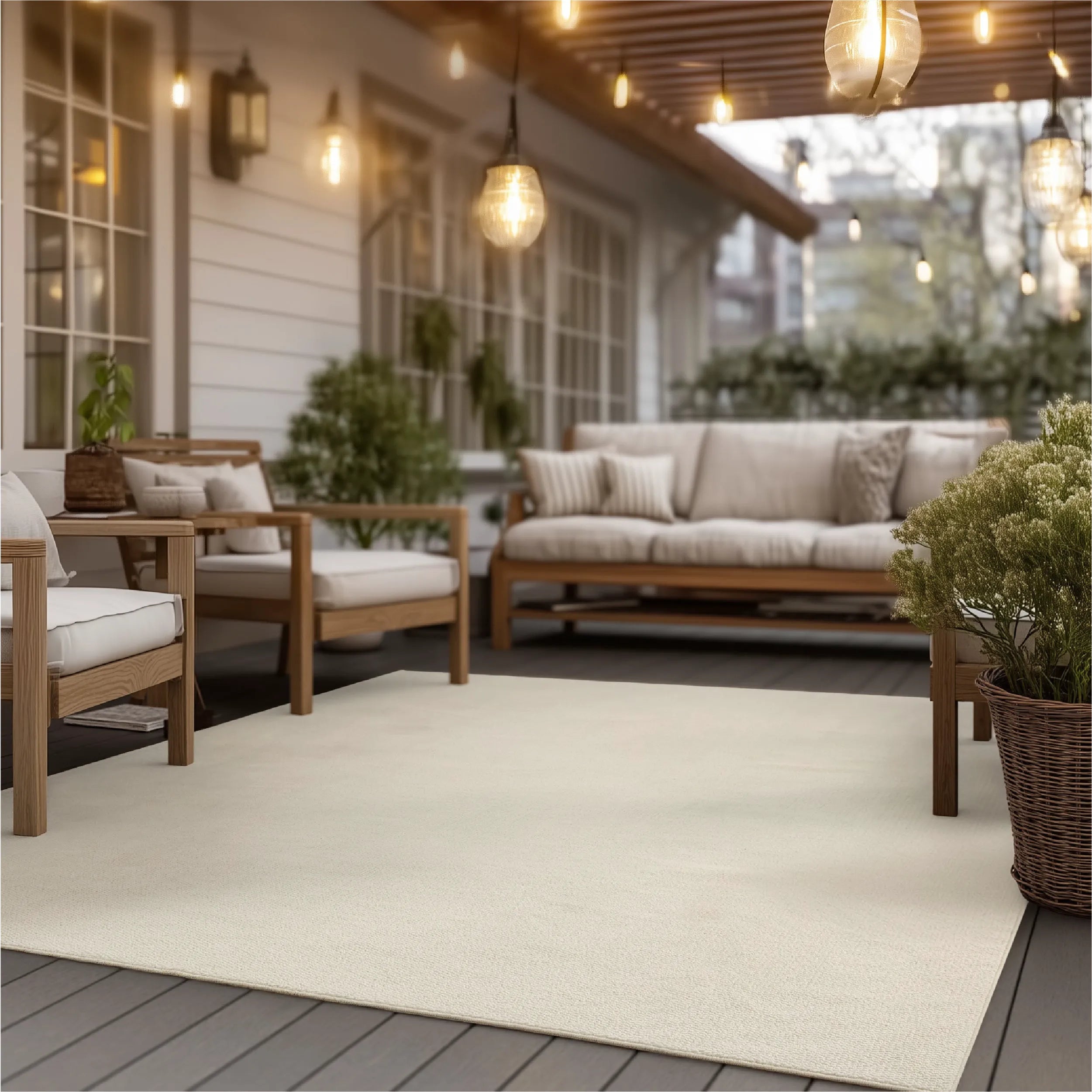 Faux Wool Area Rug