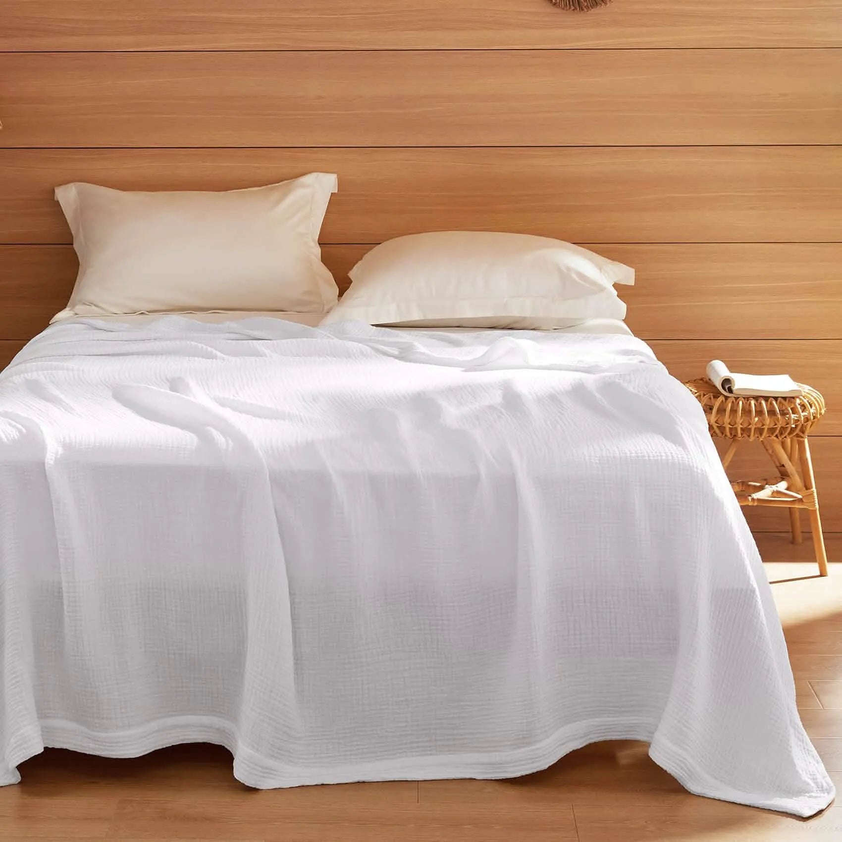 Spring Gauze Throw Blanket, 100% Cotton