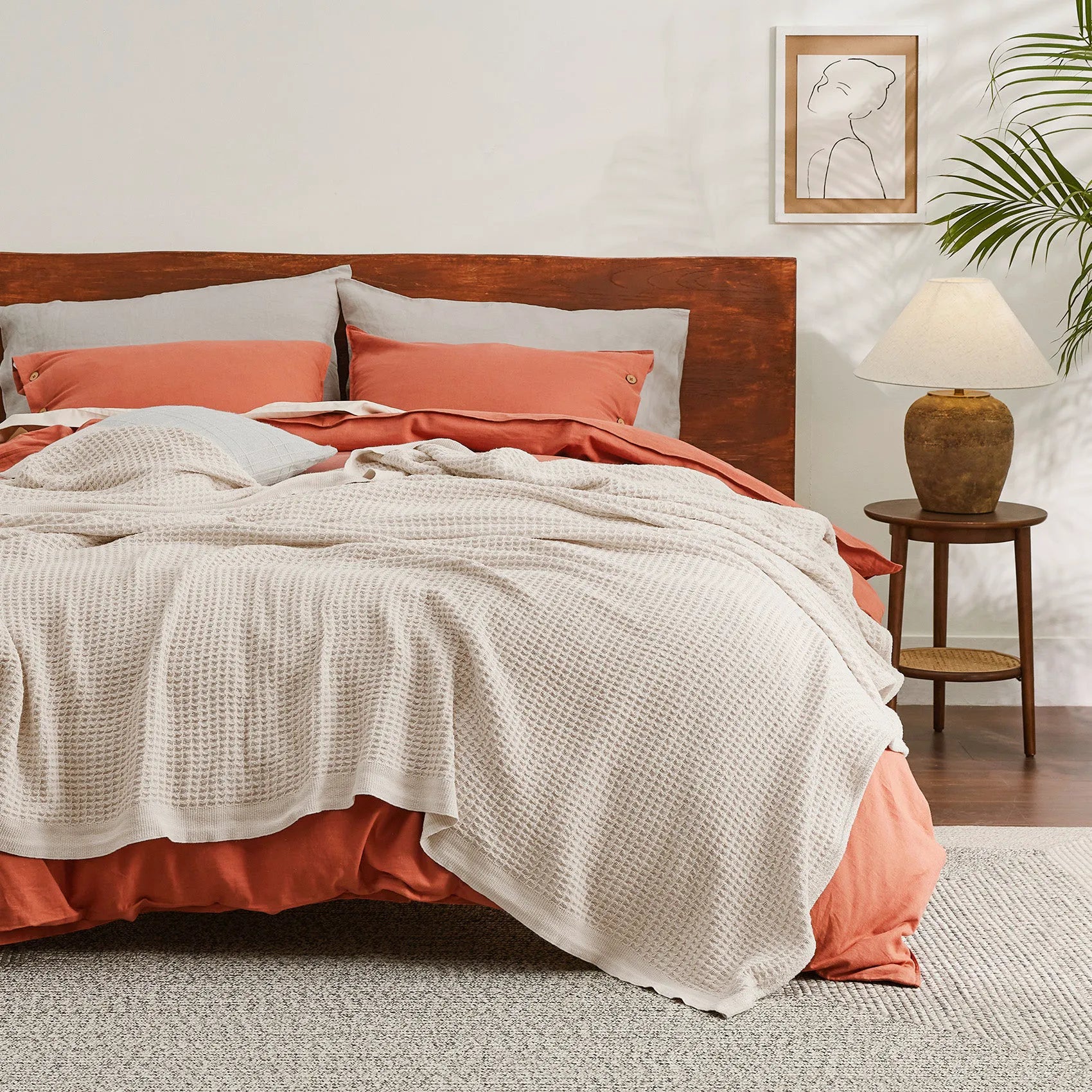 Cotton Waffle Weave Blanket