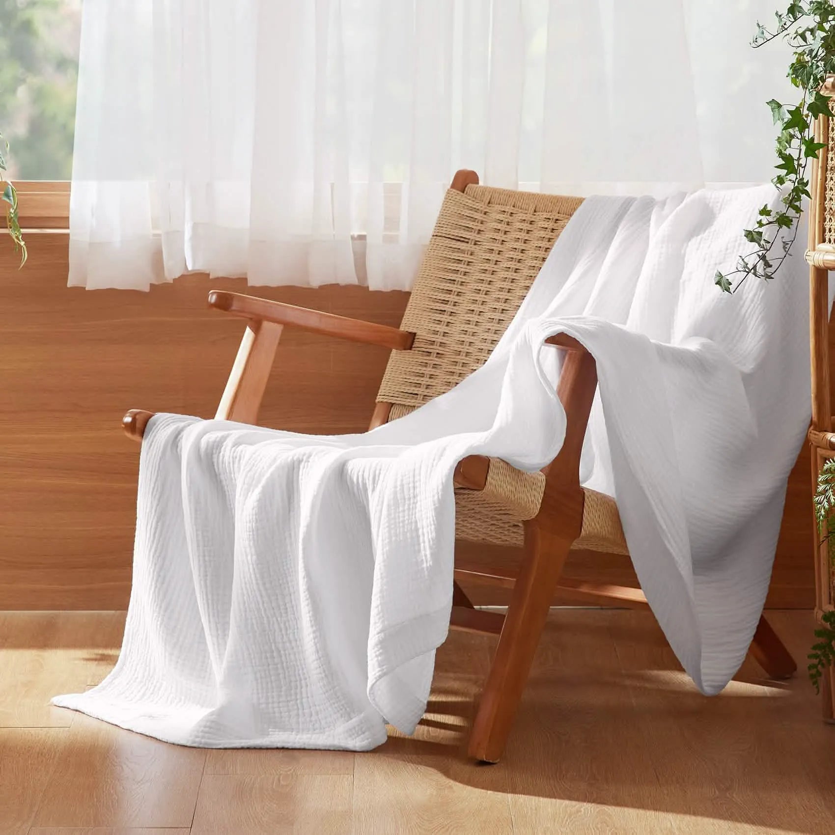 Spring Gauze Throw Blanket, 100% Cotton