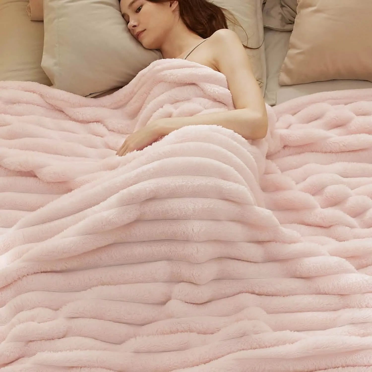 Luxplush Striped Throw Blanket
