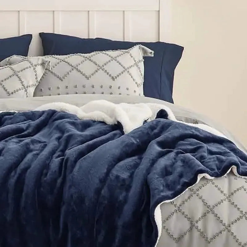 Cozy Sherpa Fleece Throw Blanket