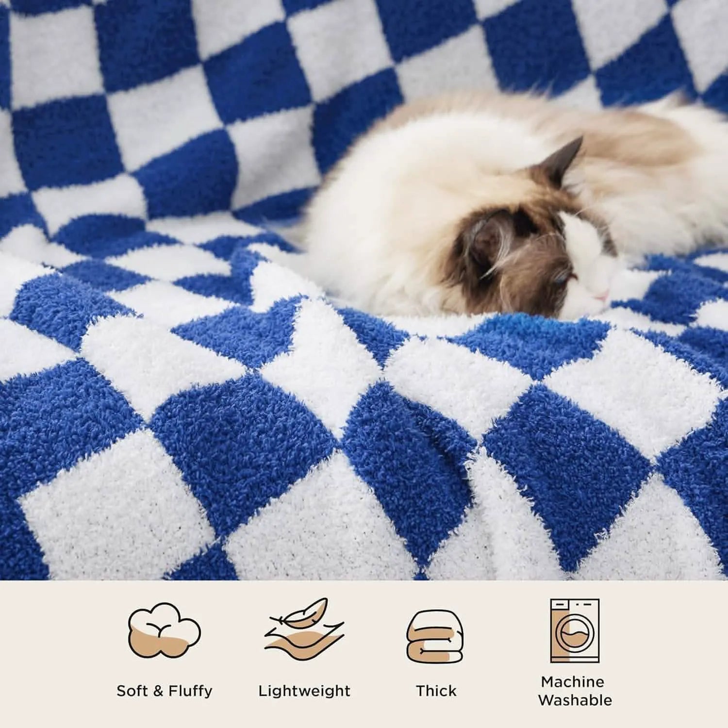 Ultra-Soft Reversible Checkered Blanket