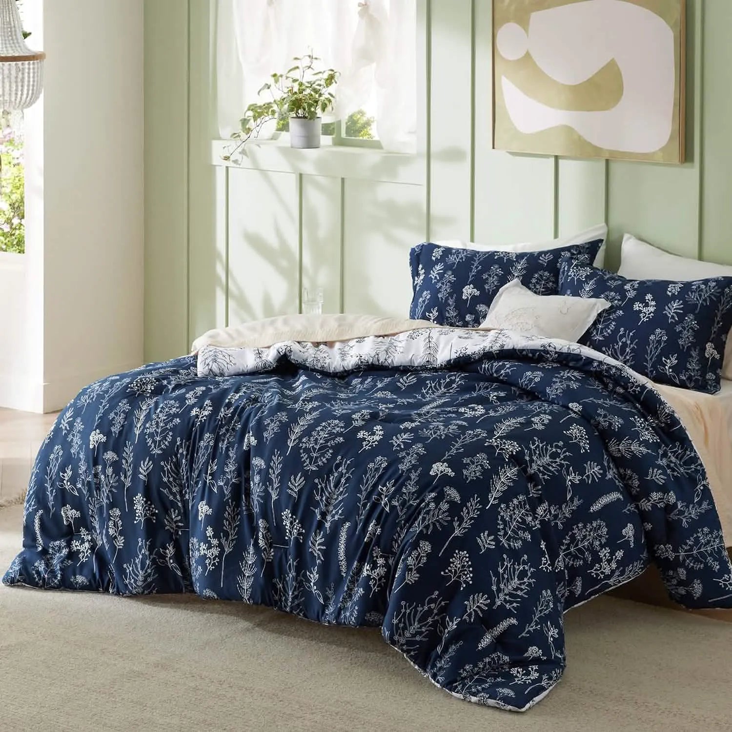 Reversible Floral Comforter Set