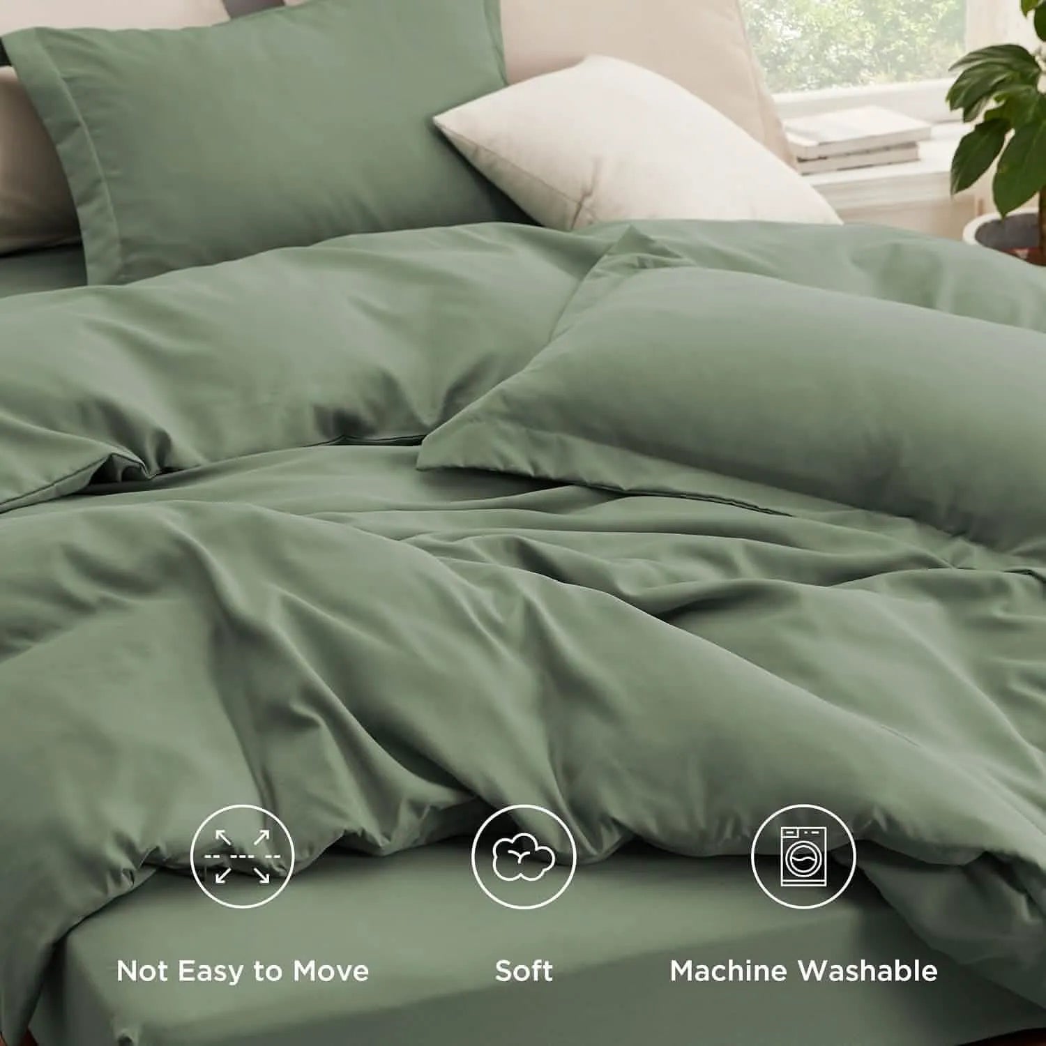 Brushed Microfiber Duvet Cover Set with Fitted Sheet