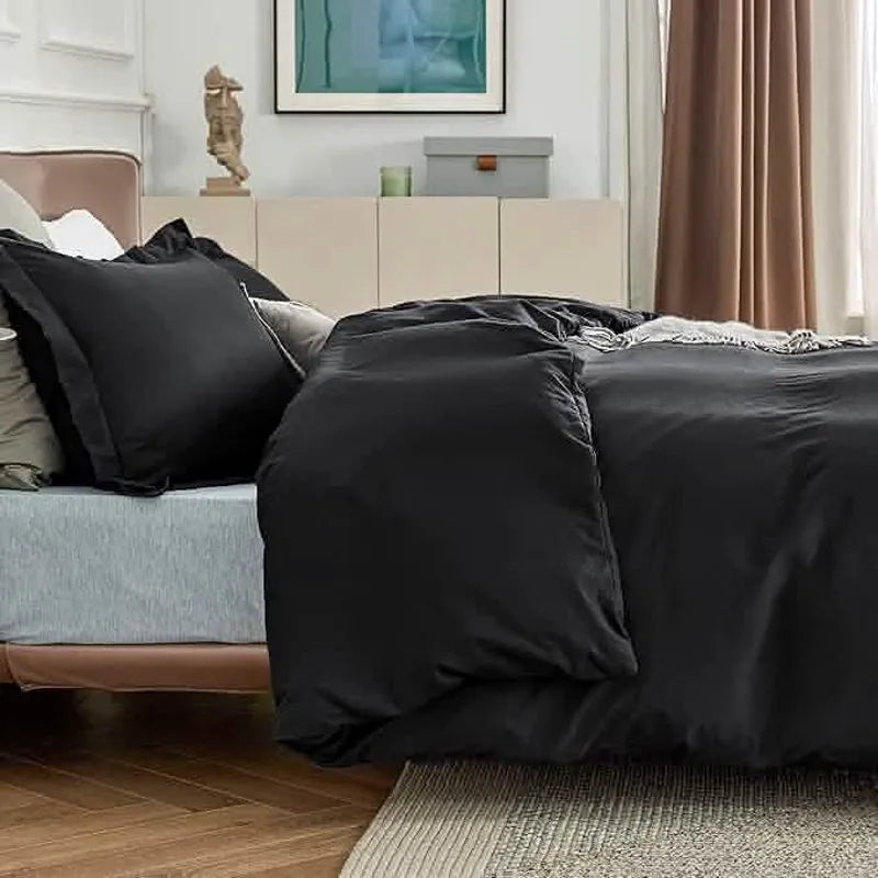 Brushed Microfiber Duvet Cover Set with Fitted Sheet