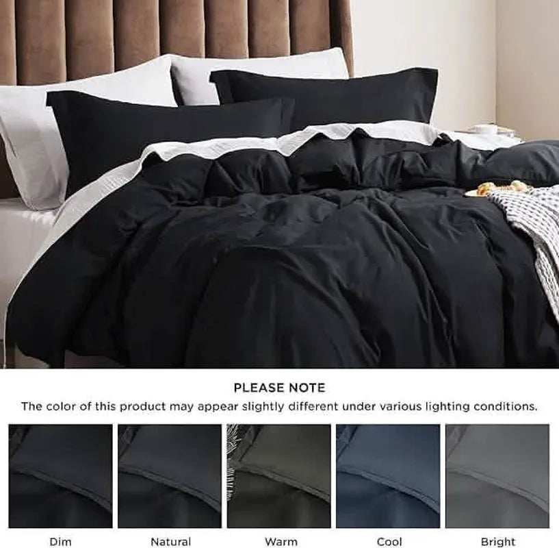 Brushed Microfiber Duvet Cover Set with Fitted Sheet