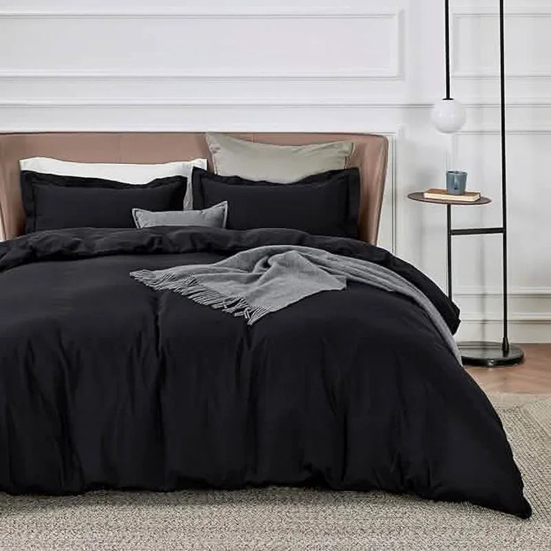 Brushed Microfiber Duvet Cover Set with Fitted Sheet