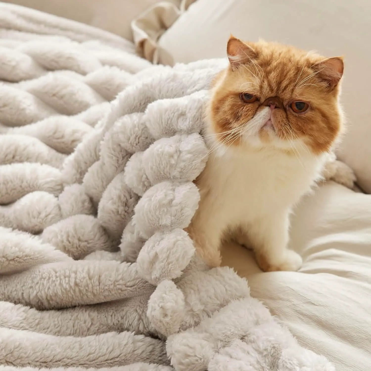 Luxplush Striped Throw Blanket