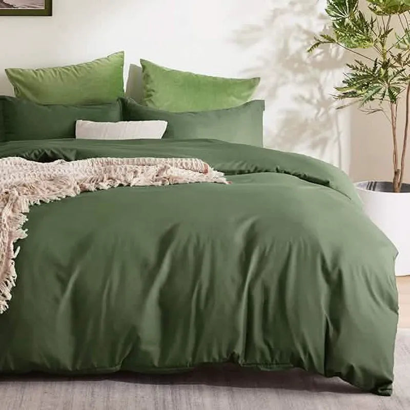 Brushed Microfiber Duvet Cover Set with Fitted Sheet
