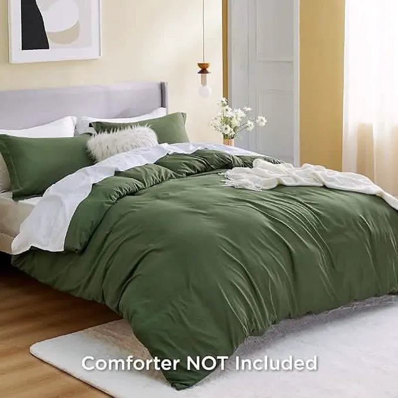 Brushed Microfiber Duvet Cover Set with Fitted Sheet