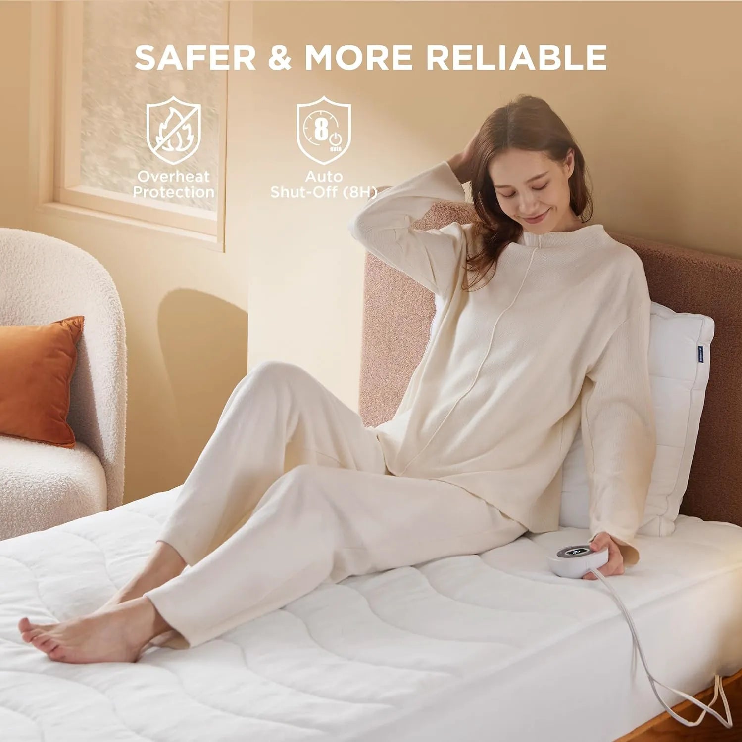 Coral Fleece Heated Mattress Pad