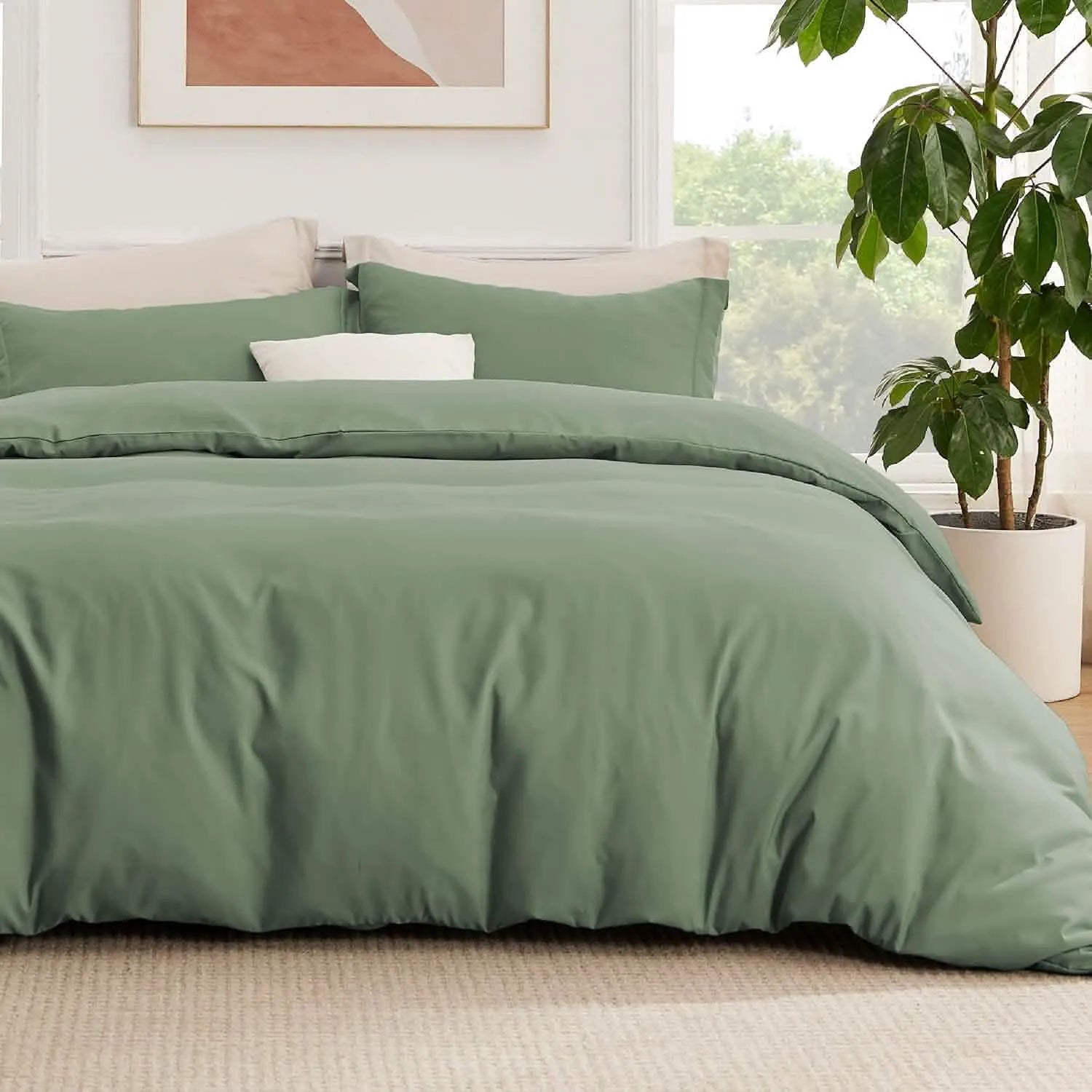 Brushed Microfiber Duvet Cover Set with Fitted Sheet
