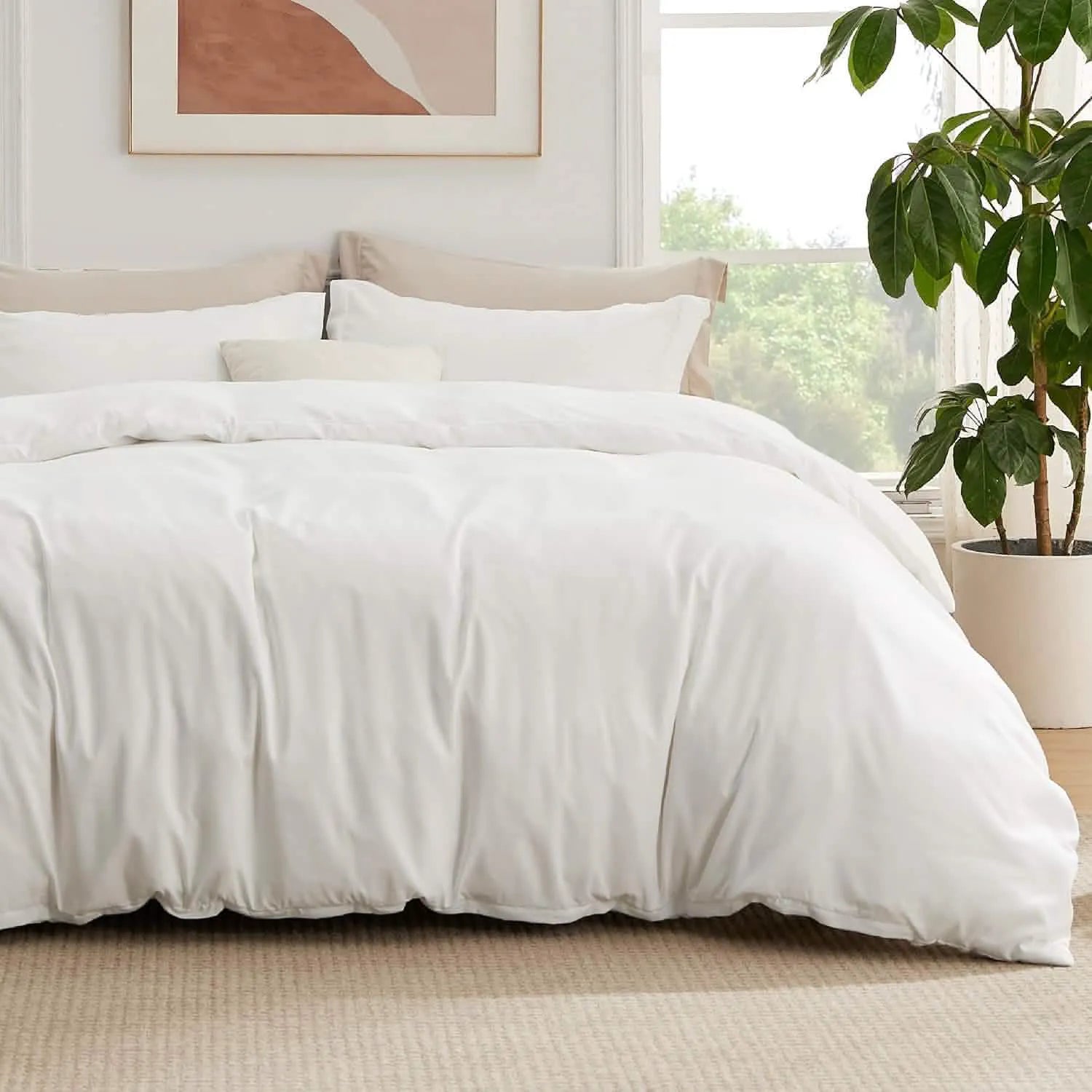 Brushed Microfiber Duvet Cover Set with Fitted Sheet