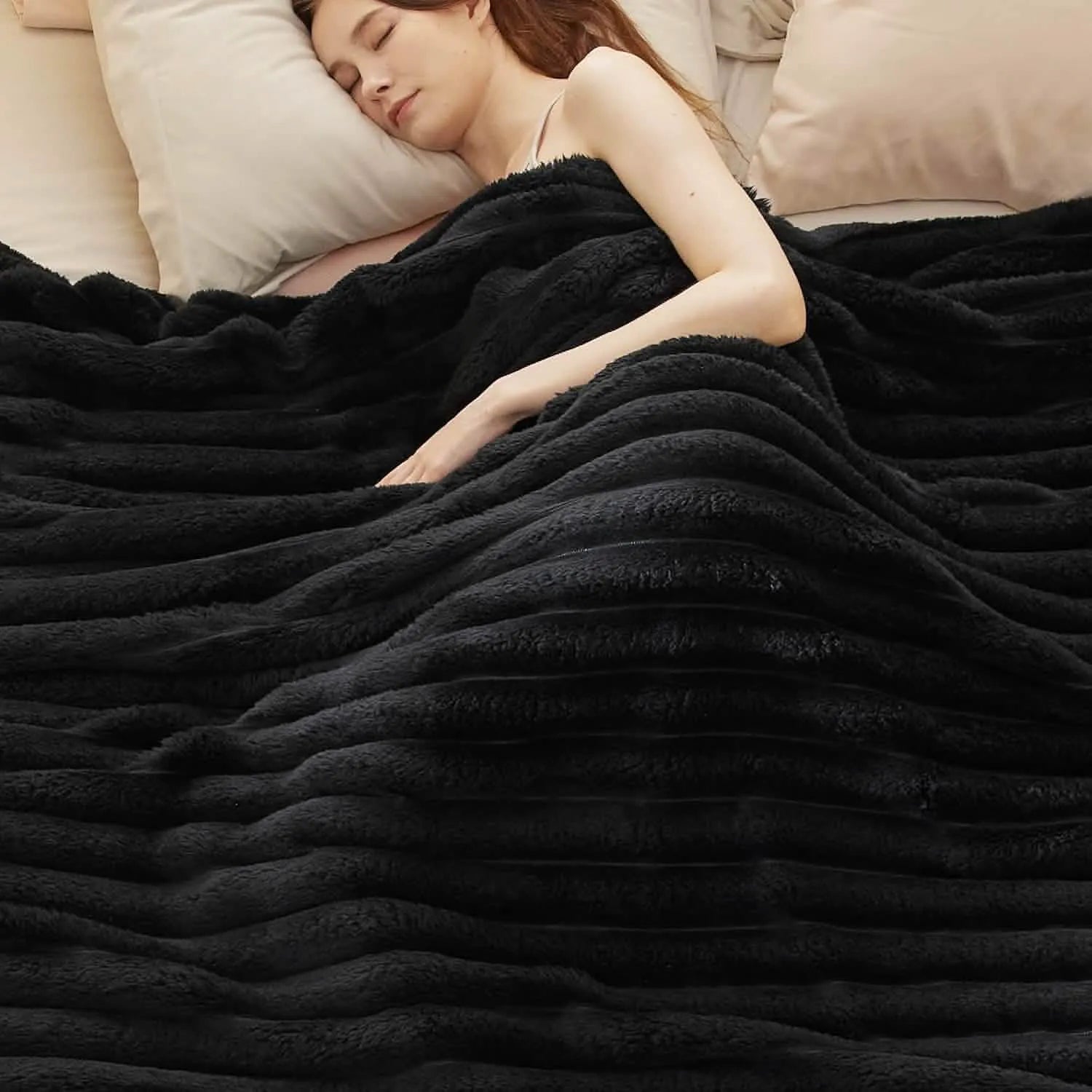 Luxplush Striped Throw Blanket